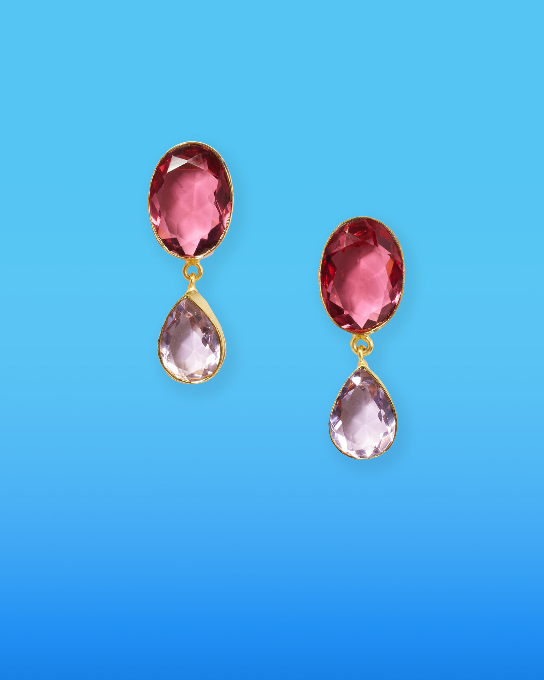 Chiara Dewdrop Earrings in Orchid Pinks