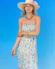Daphne | Powder Blue Asymmetric-Neck Maxi Dress With Ruched Detailing