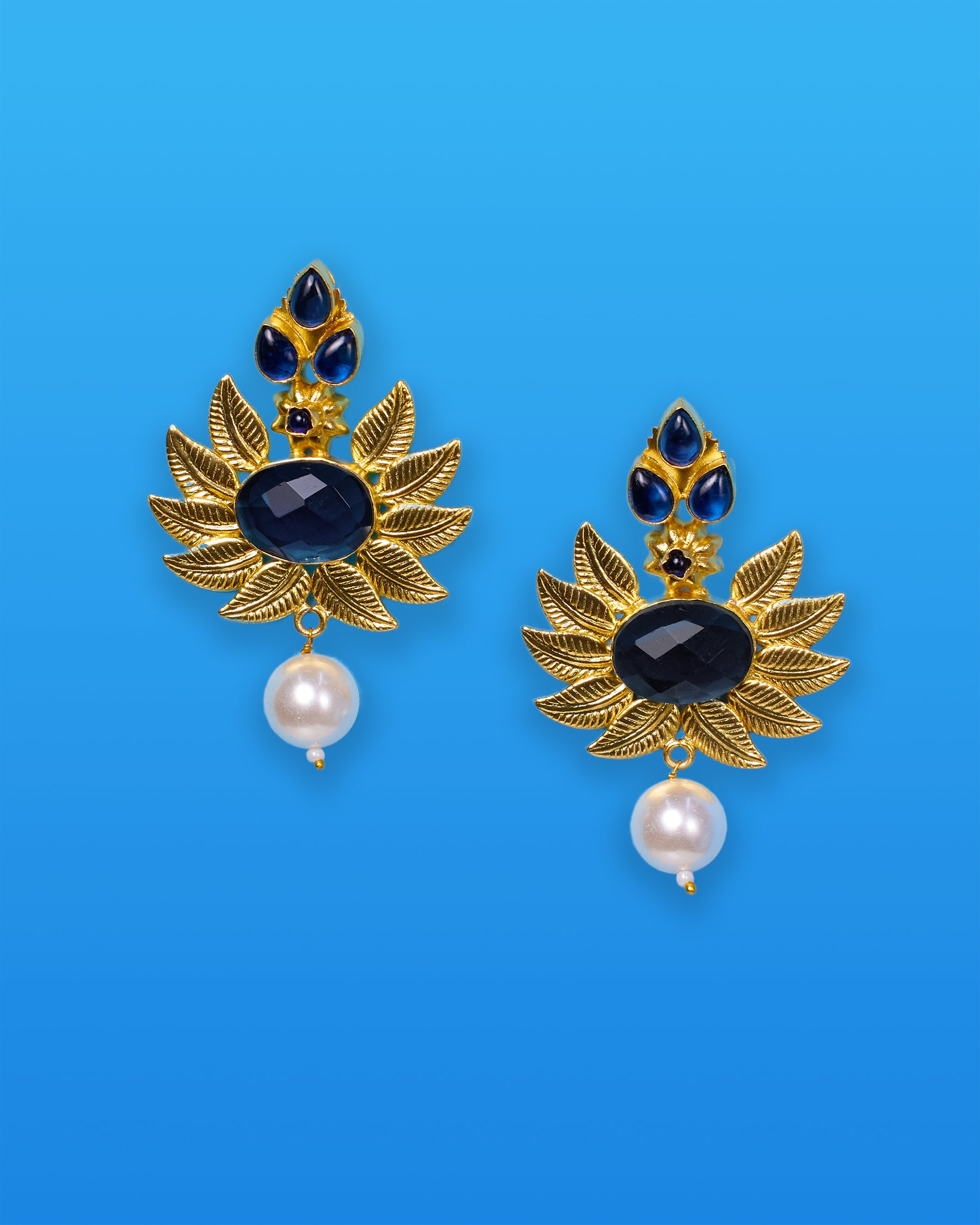 Dominique Statement Deep Blue Jewel Earrings