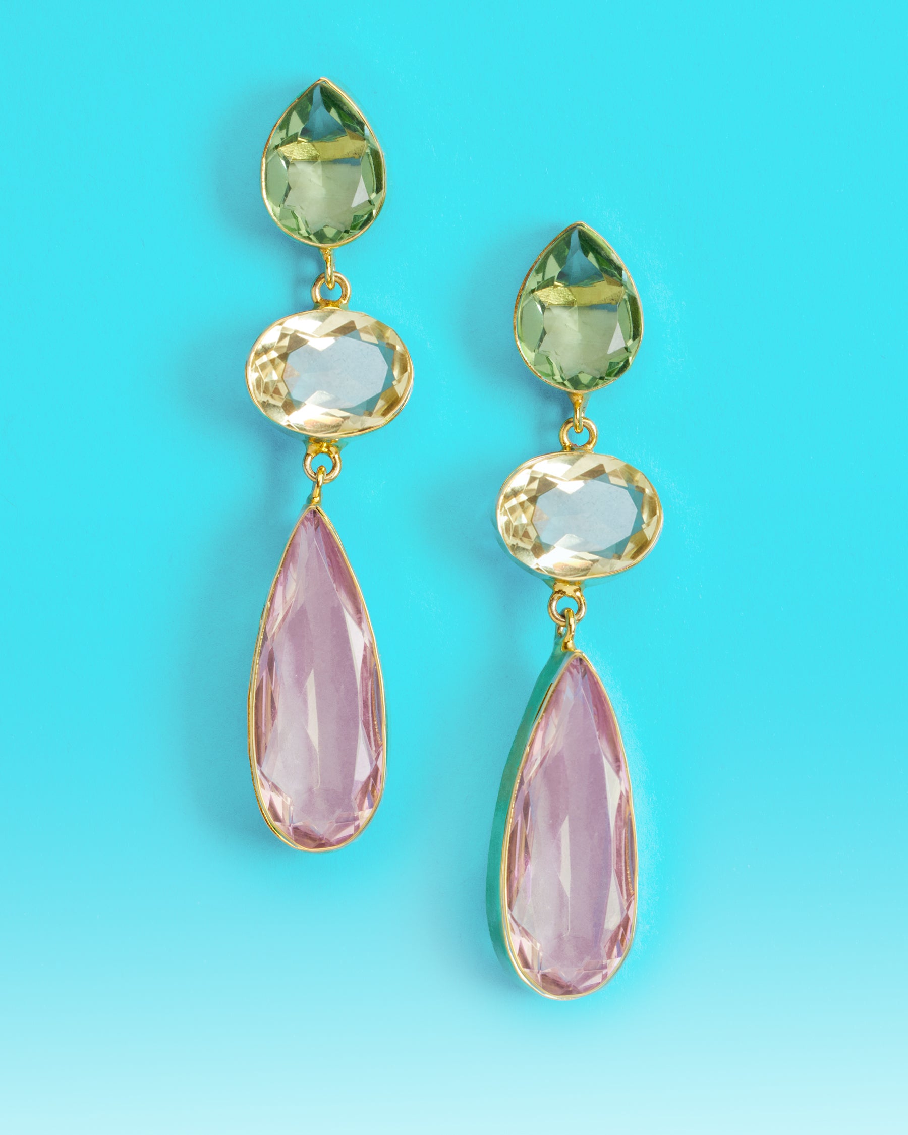 Ravenna Statement Drop Earrings in Soft Pastels