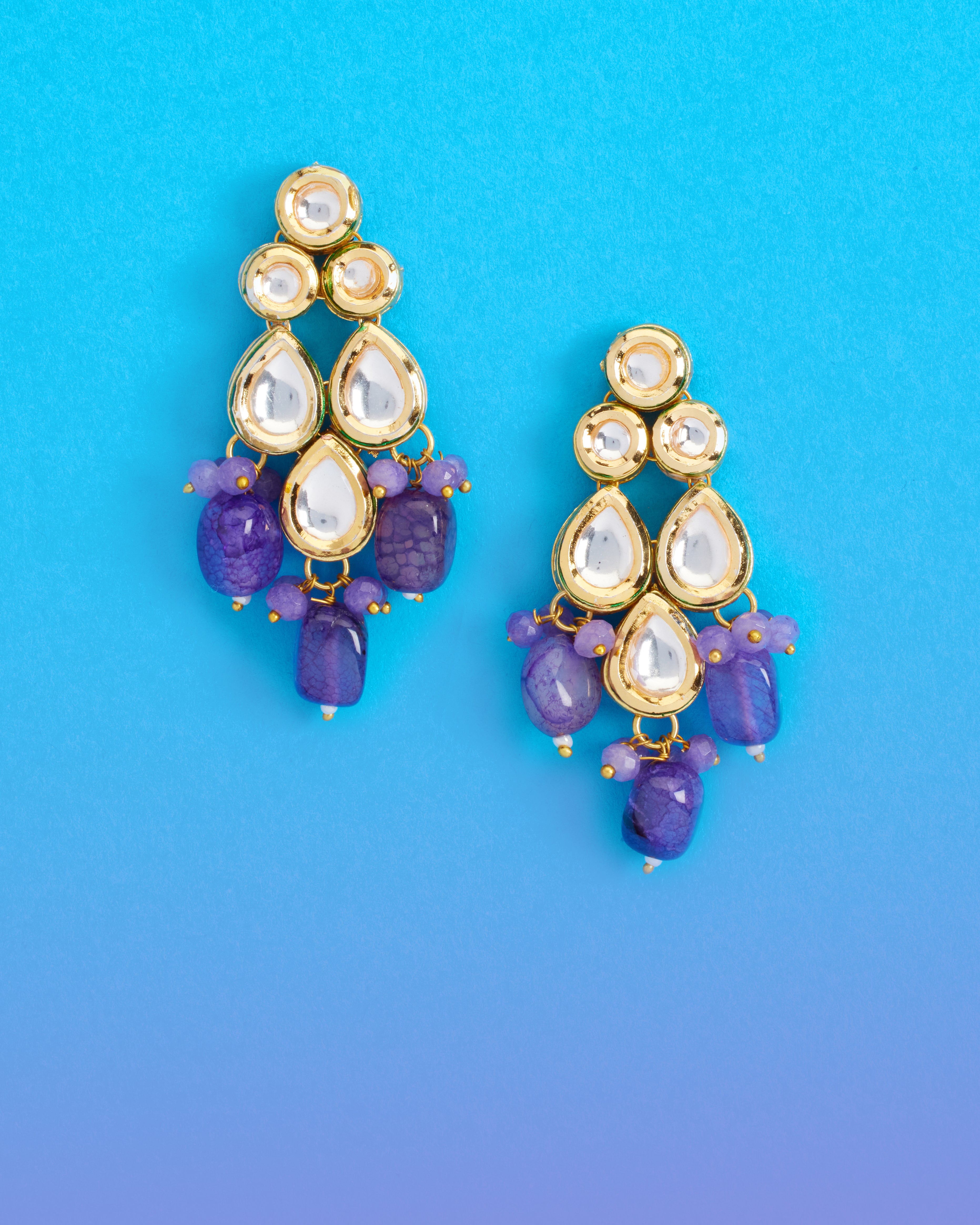 Sharawar Earrings in Deep Orchid Purple