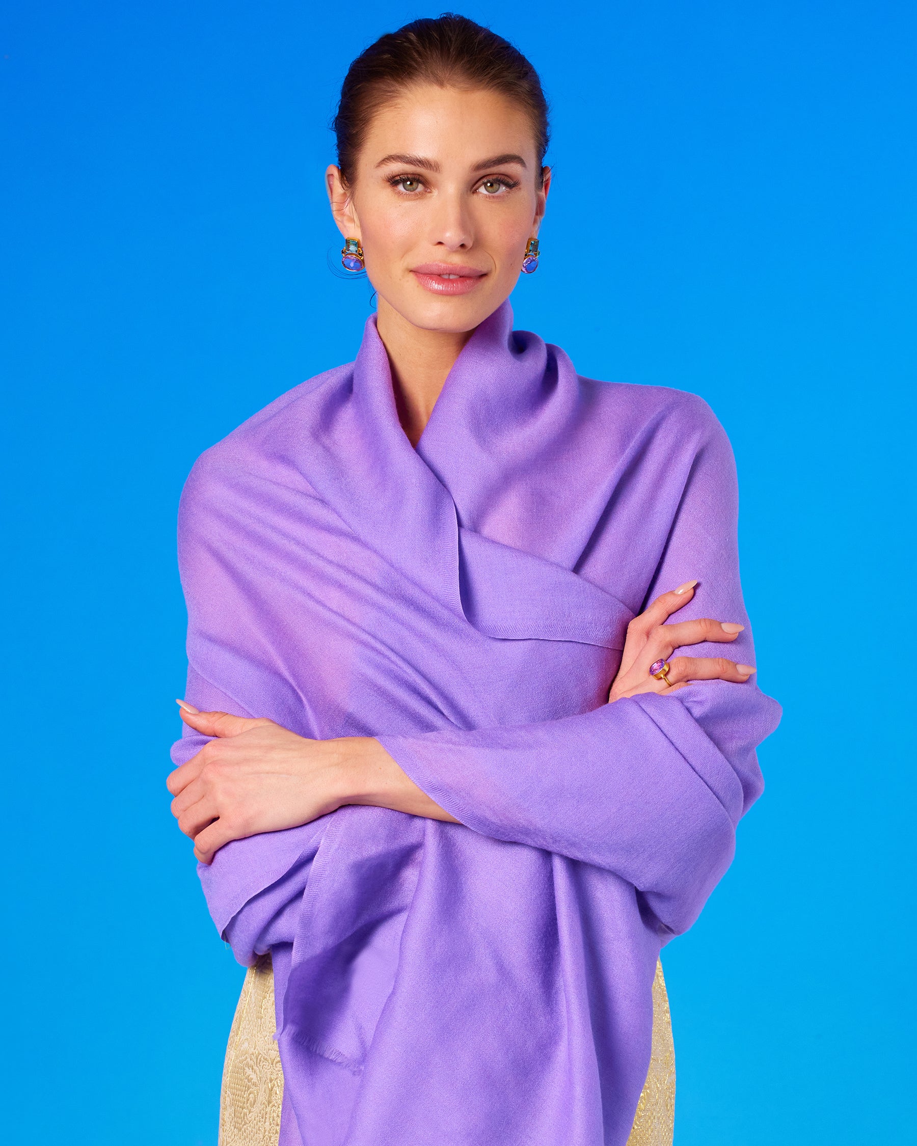 Josephine Pashmina Shawl in Bright Lavender