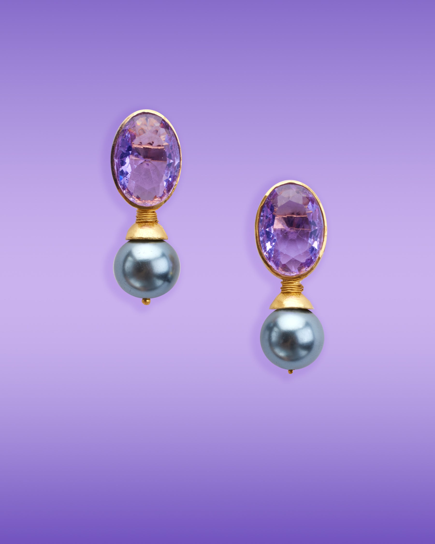 Gia Earrings in Amethyst Lavender