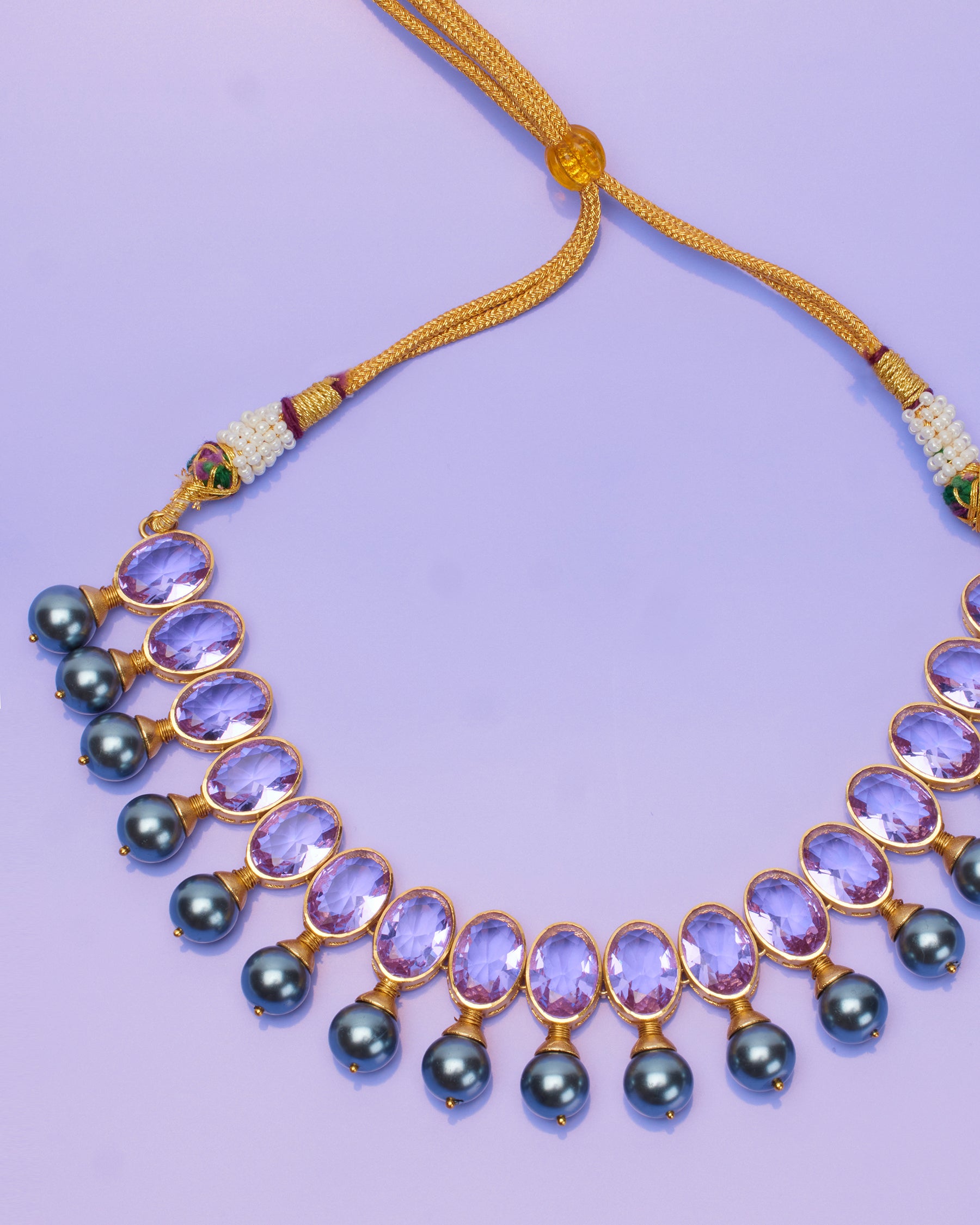 Gia Statement Necklace in Amethyst Lavender
