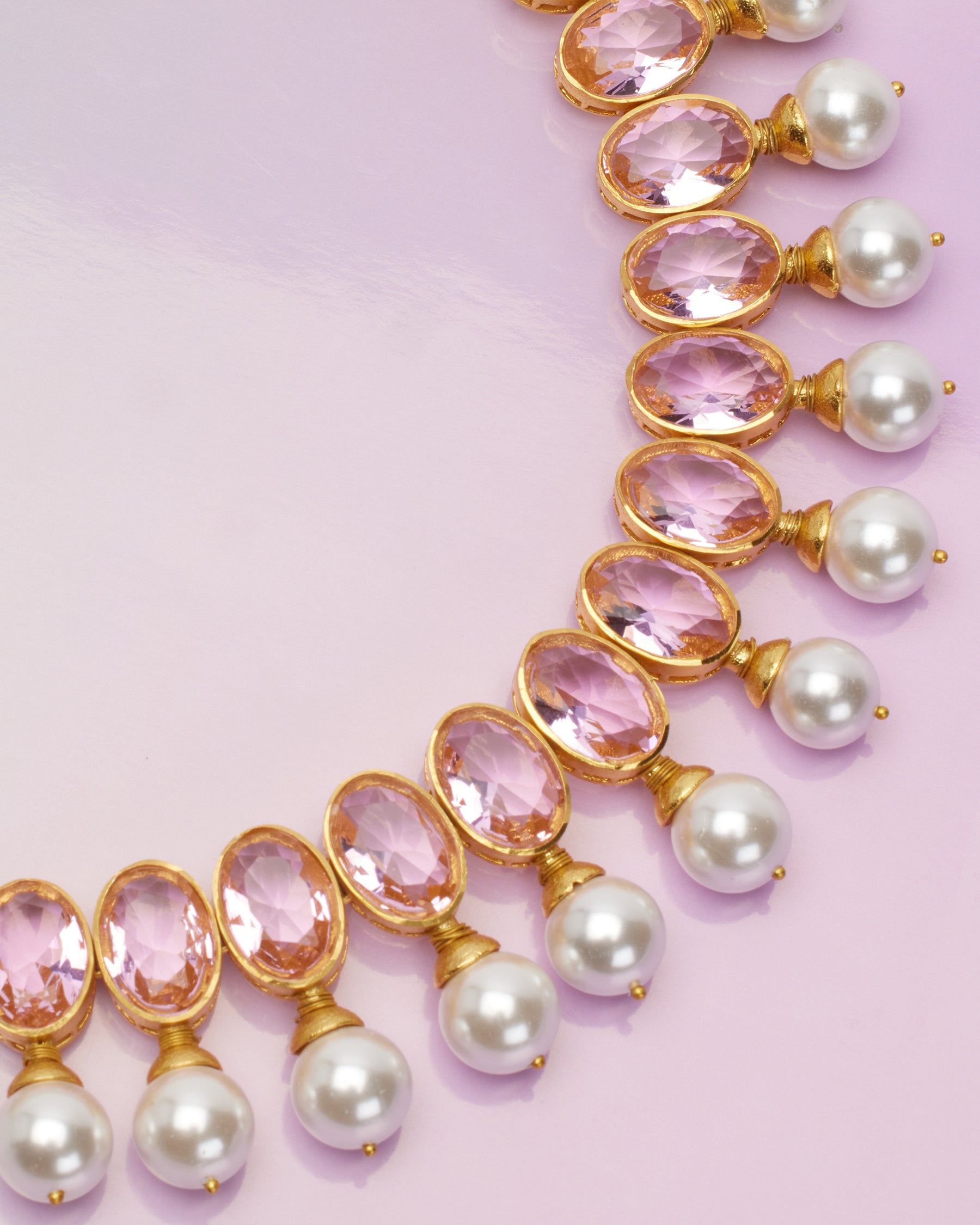 Gia Statement Necklace in Crystal Rose-Detail