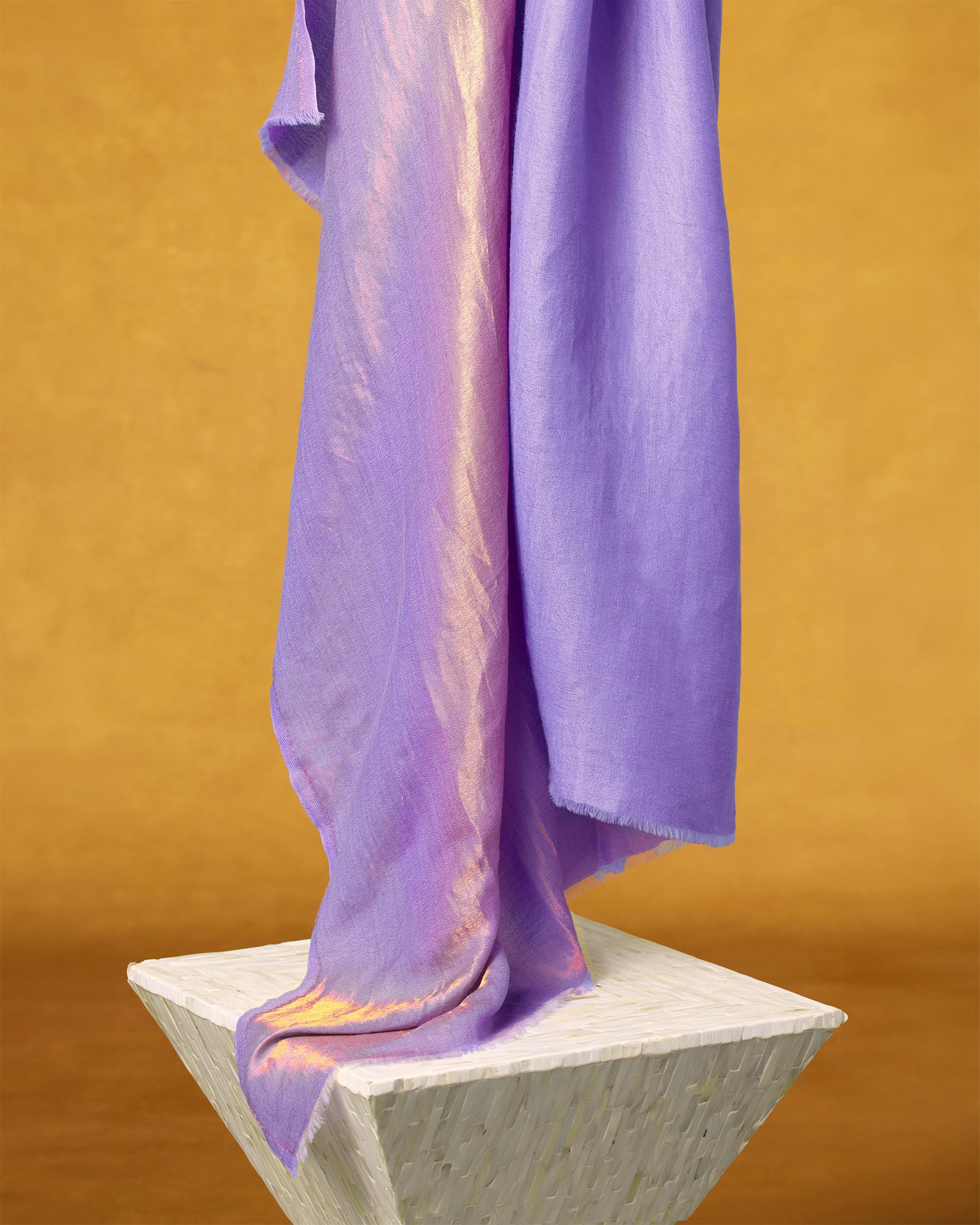 Josephine Reversible Pashmina Shawl in Gold Shimmer Lavender