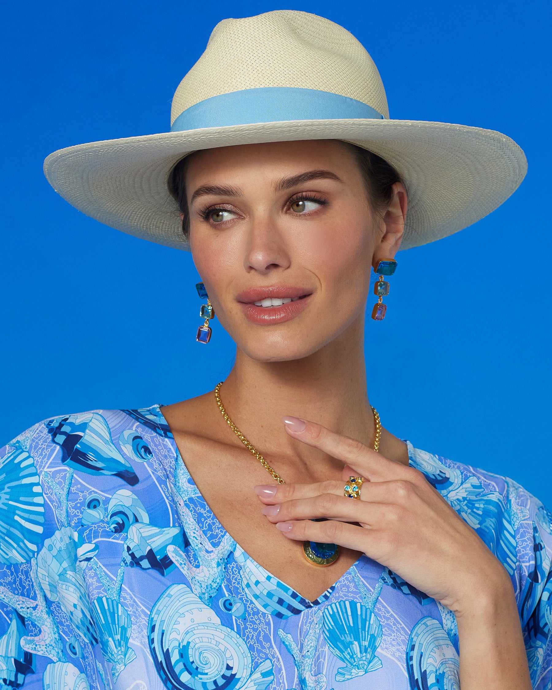 El Mar Ring in Multi Blues