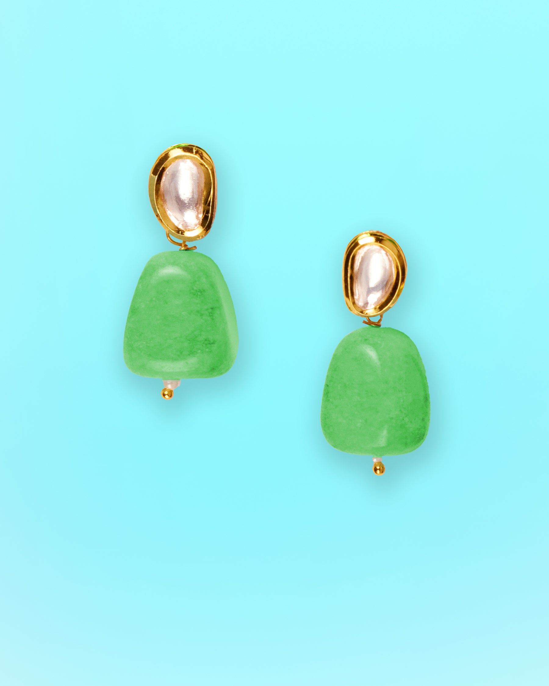 Lucia Earrings in Parrot Green