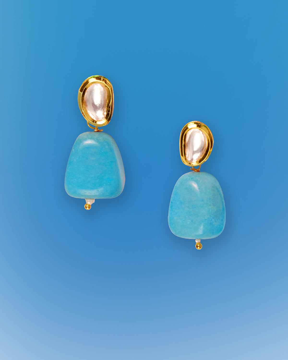 Lucia Earrings in Clear Turquoise Blue