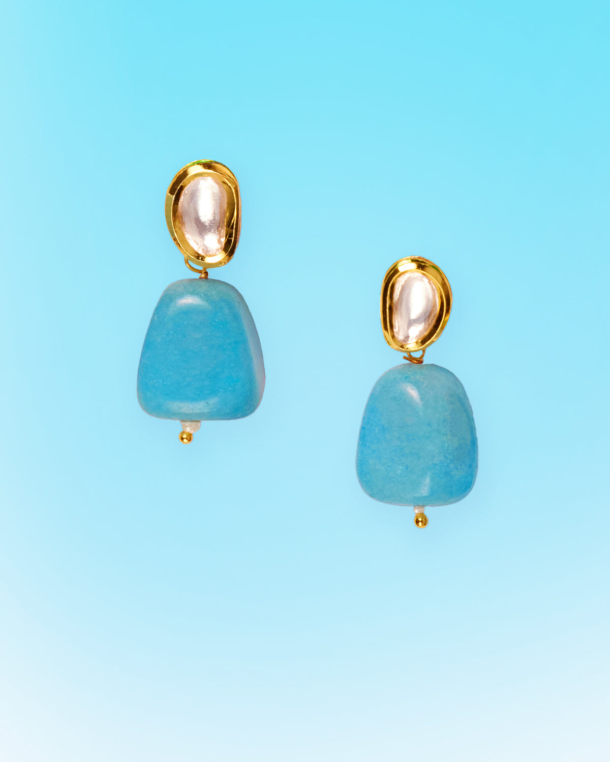 Lucia Earrings in Clear Turquoise Blue
