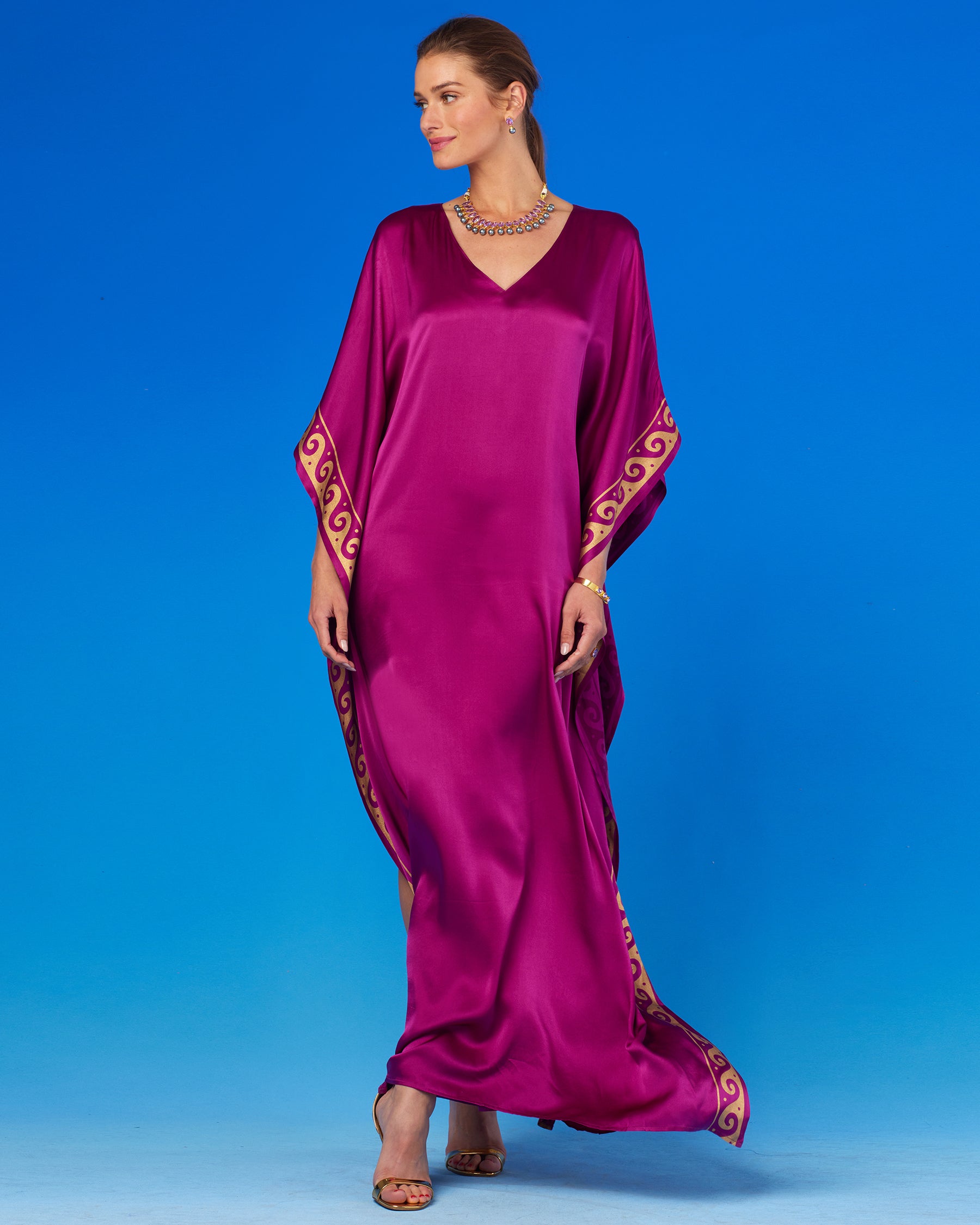 Purple and gold kaftan best sale