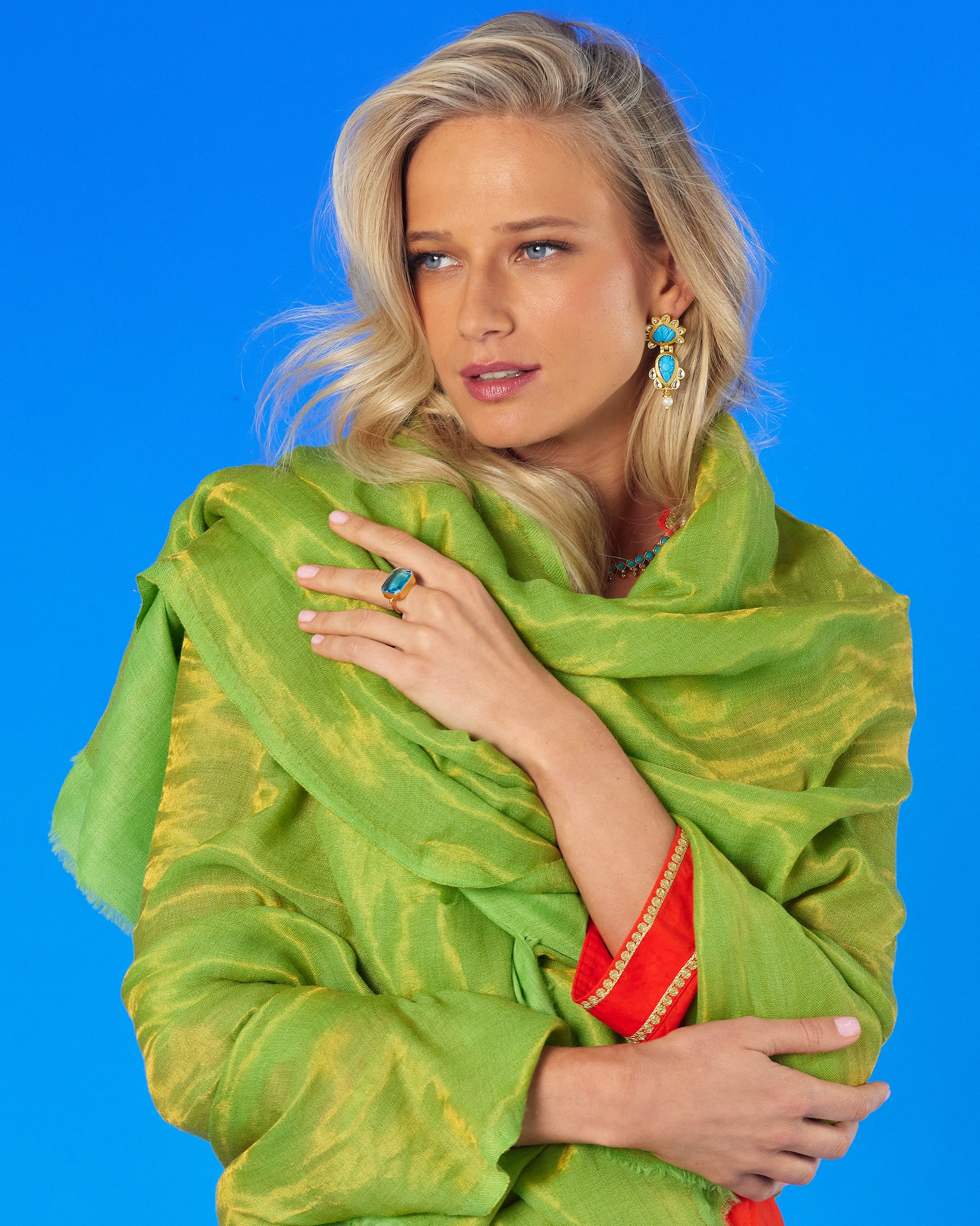 Lime best sale green shawl