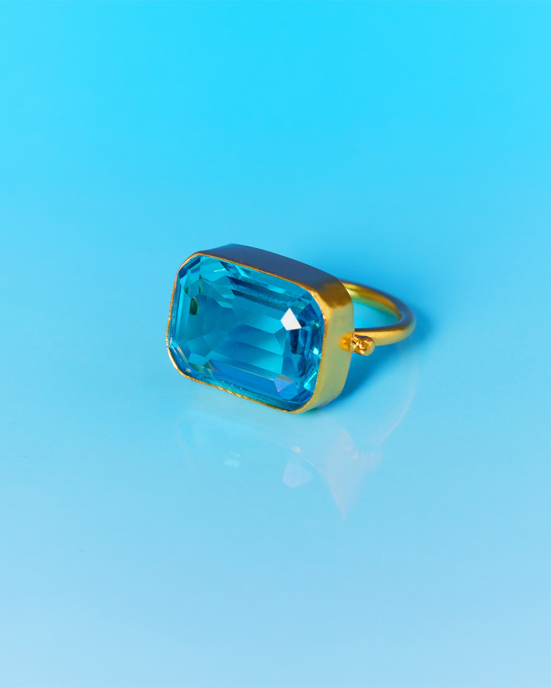 Regency Statement Ring in Crystal Blue