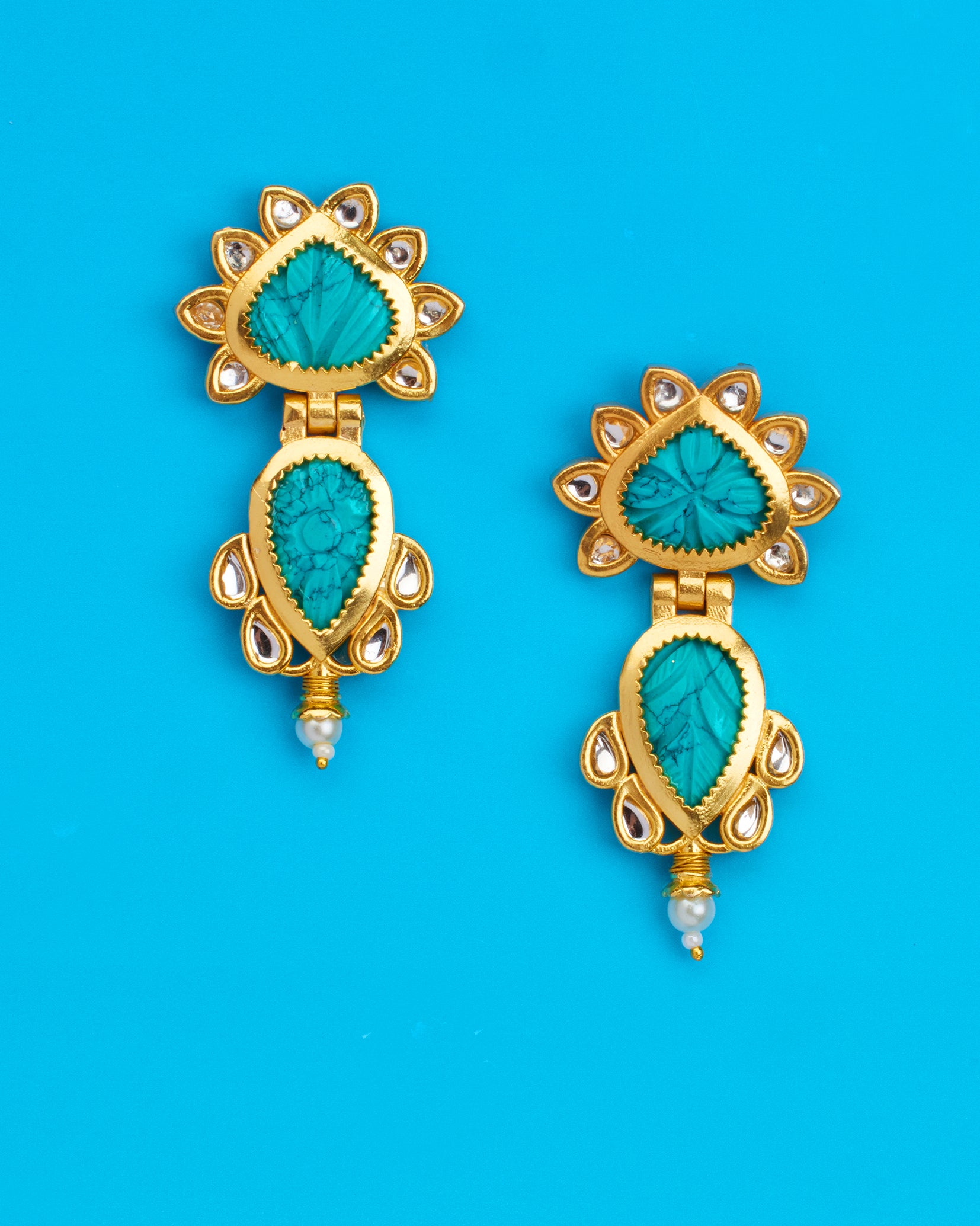 Parker Earrings in Turquoise Colored Stone