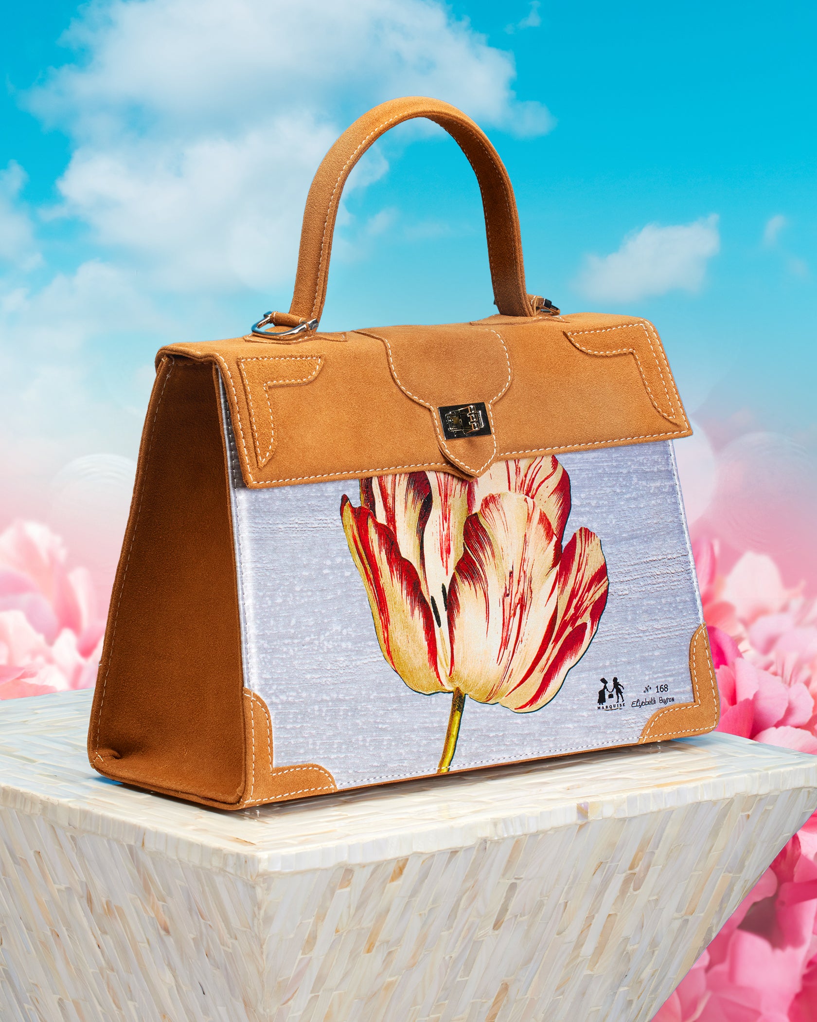 Marquise Paris Tulipe Top Handle Shoulder Bag in Honey-Side View