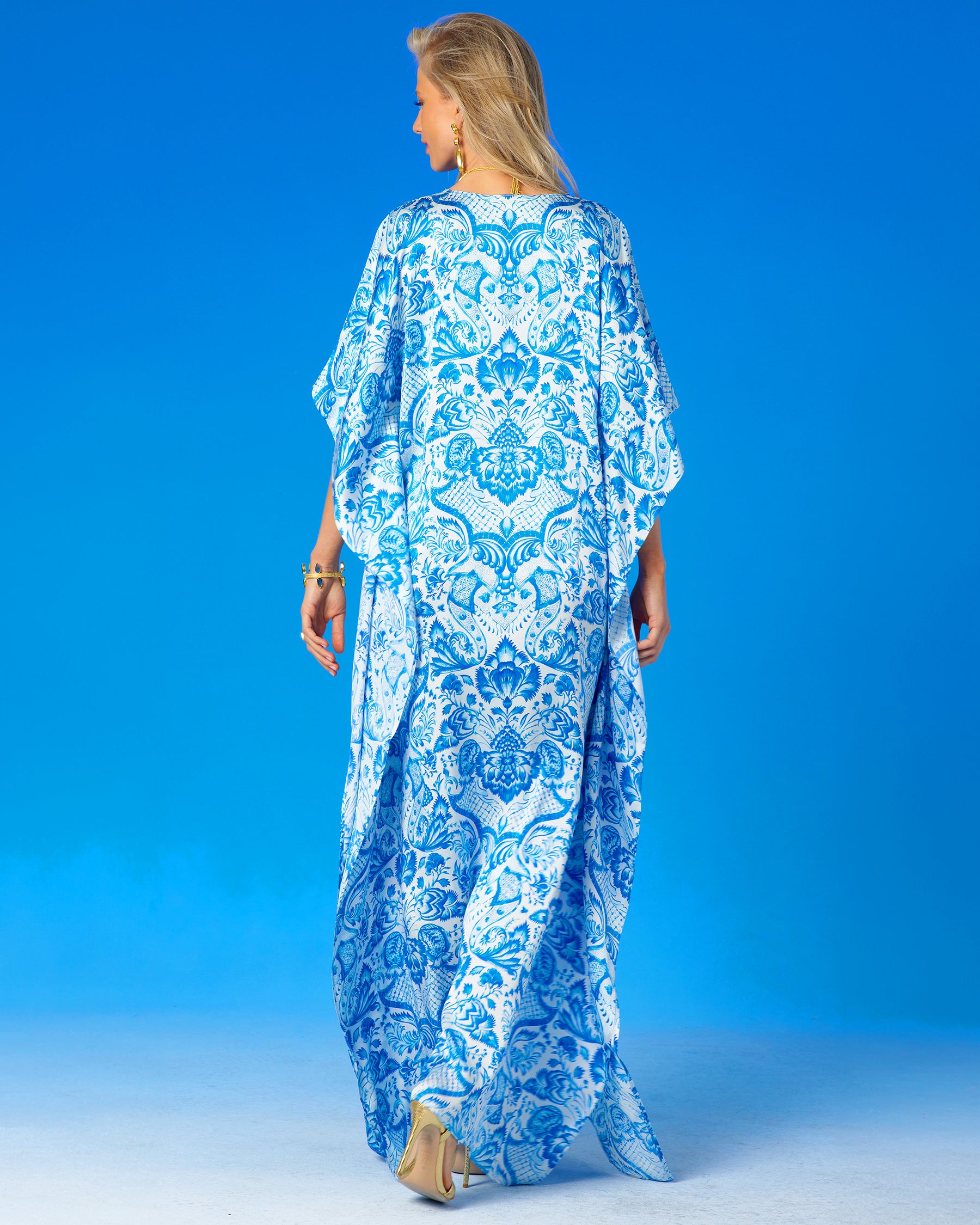 White hotsell silk kaftan