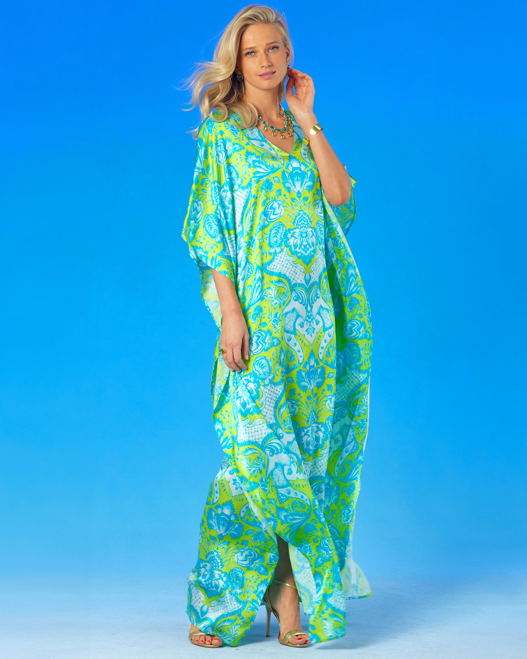 Silk kaftan online nightwear