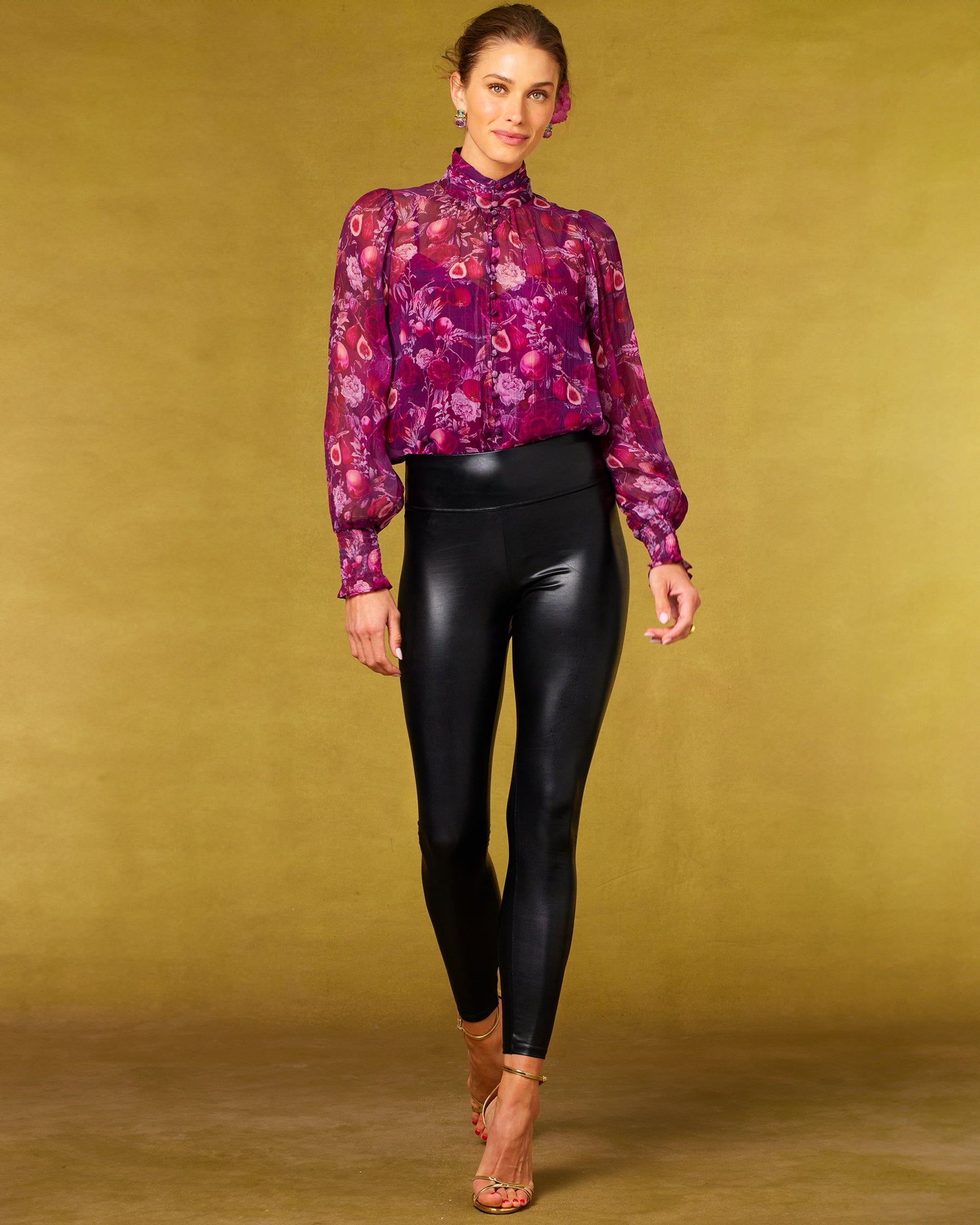 Tess Crinkle Chiffon Blouse in Opulent Harvest