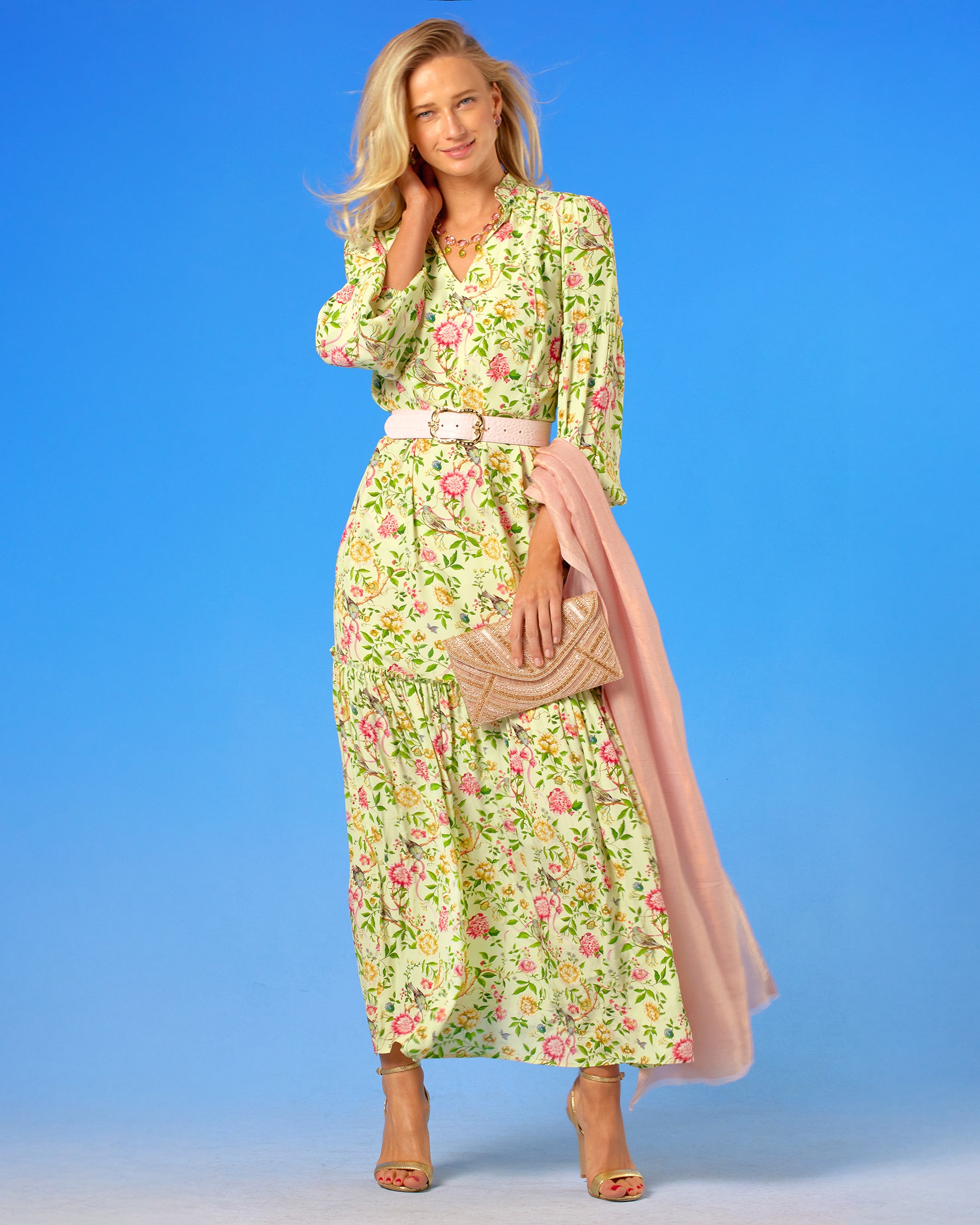 Waverly Maxi Dress in Paradise Florals-full length view