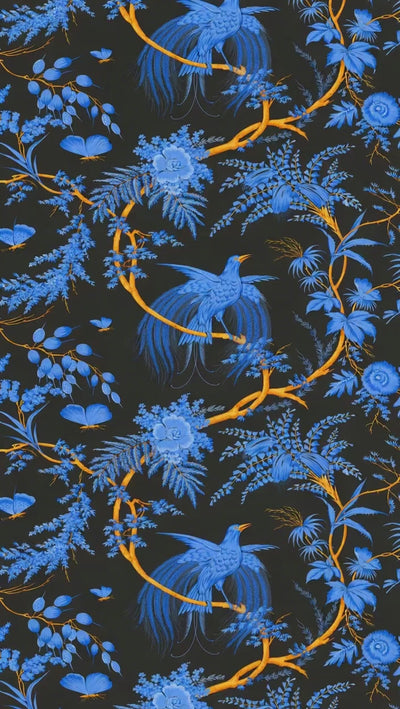 Video of the Natalie Long Sheath Dress in Midnight Garden print coming to life