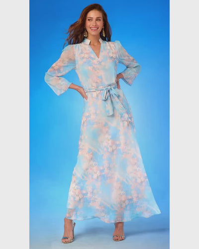 Video of the Anastasia Chiffon Dress in Impressionist Florals