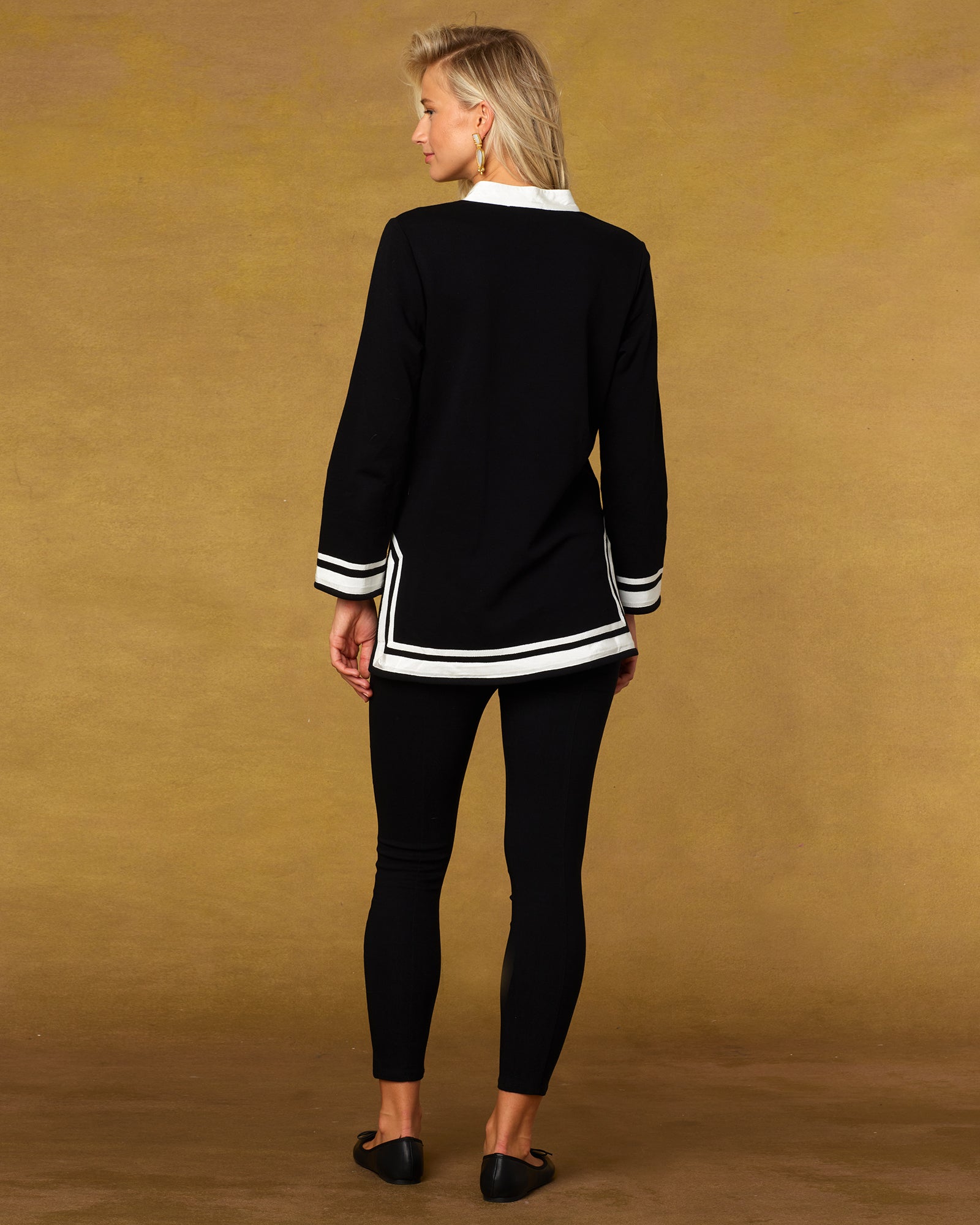 Peyton Tunic in Black French Terry-Back View