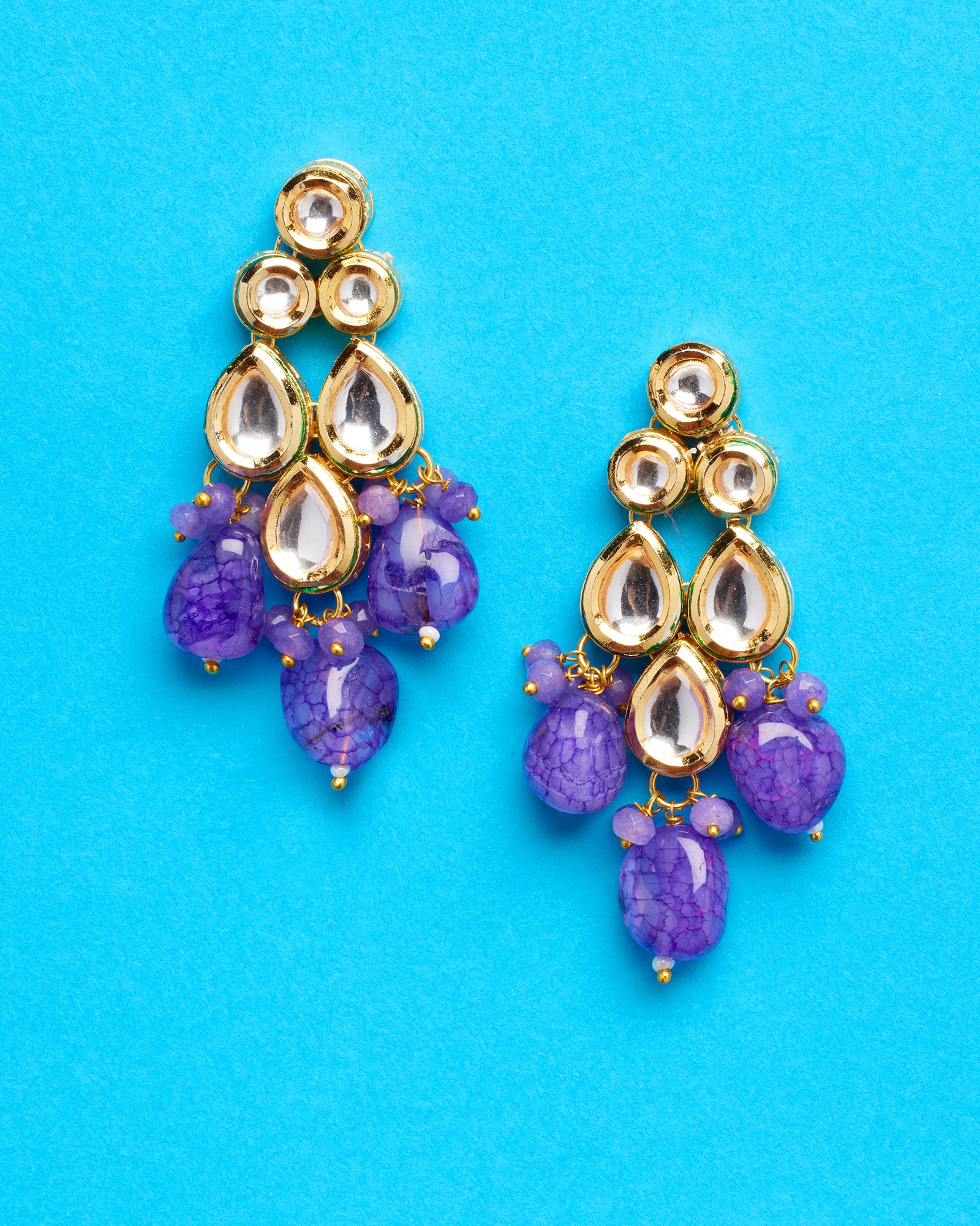 Sharawar Earrings in Amethyst Purple