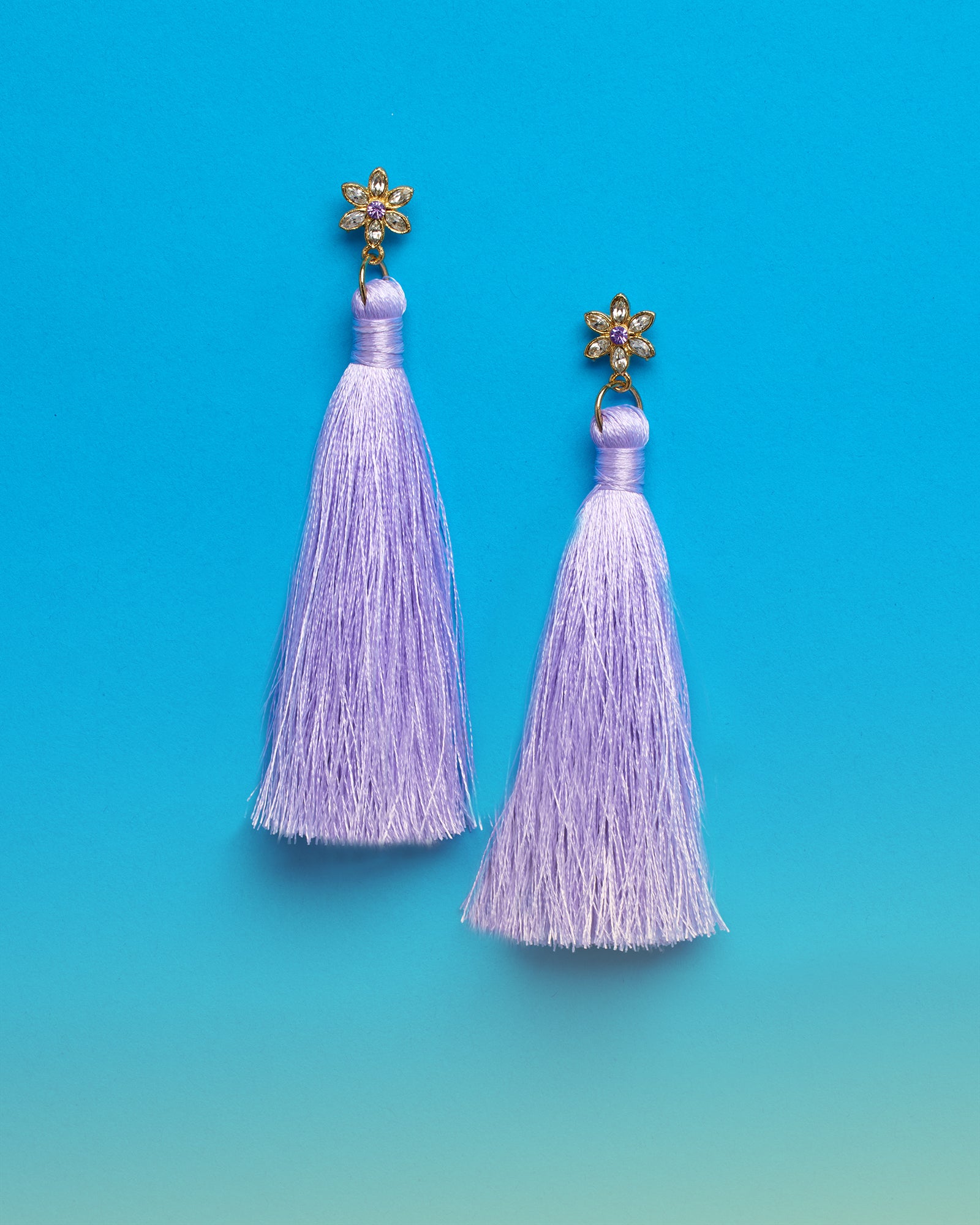 Blythe Tassel Earrings in Lavender