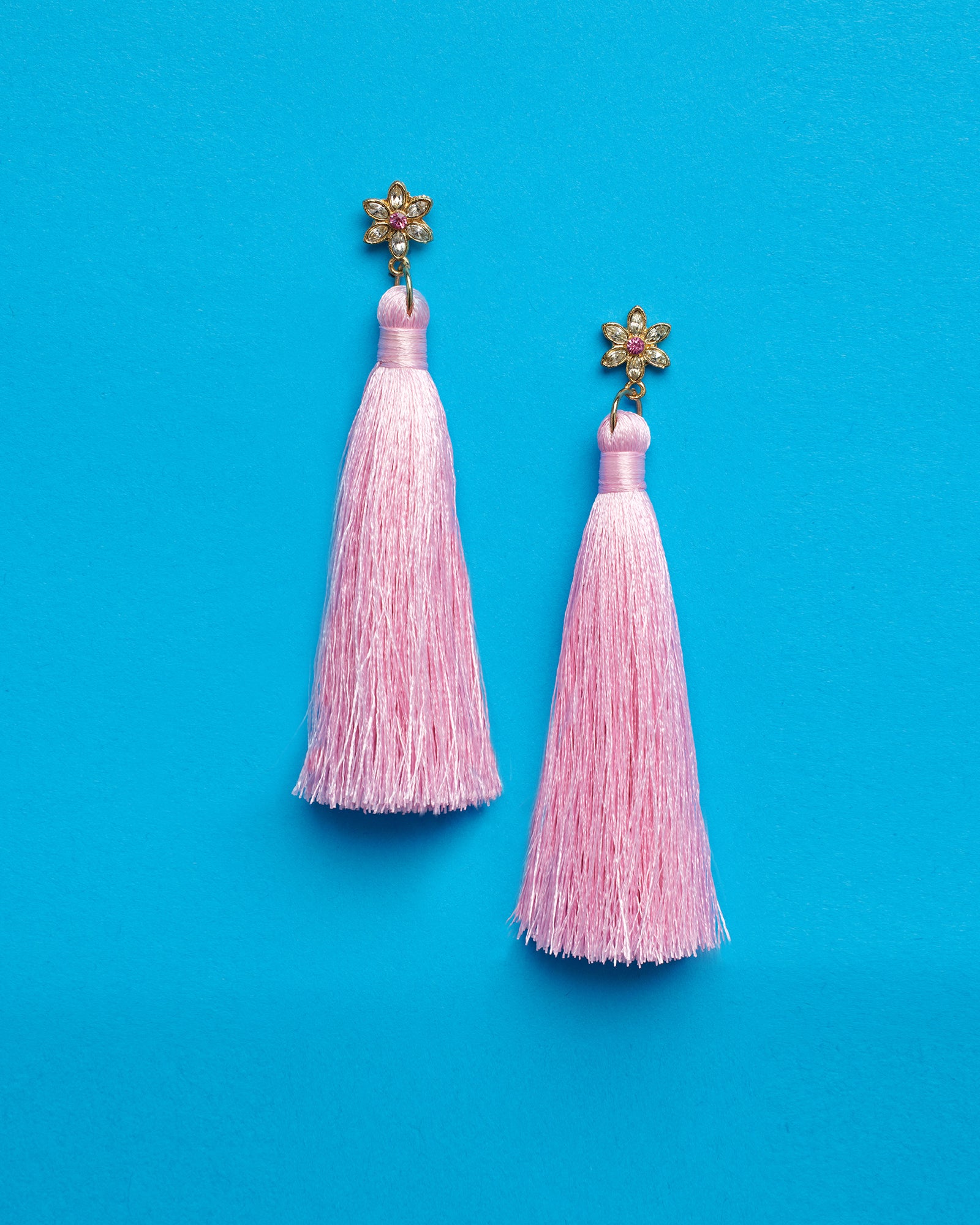 Blythe Tassel Earrings in Blush Pink