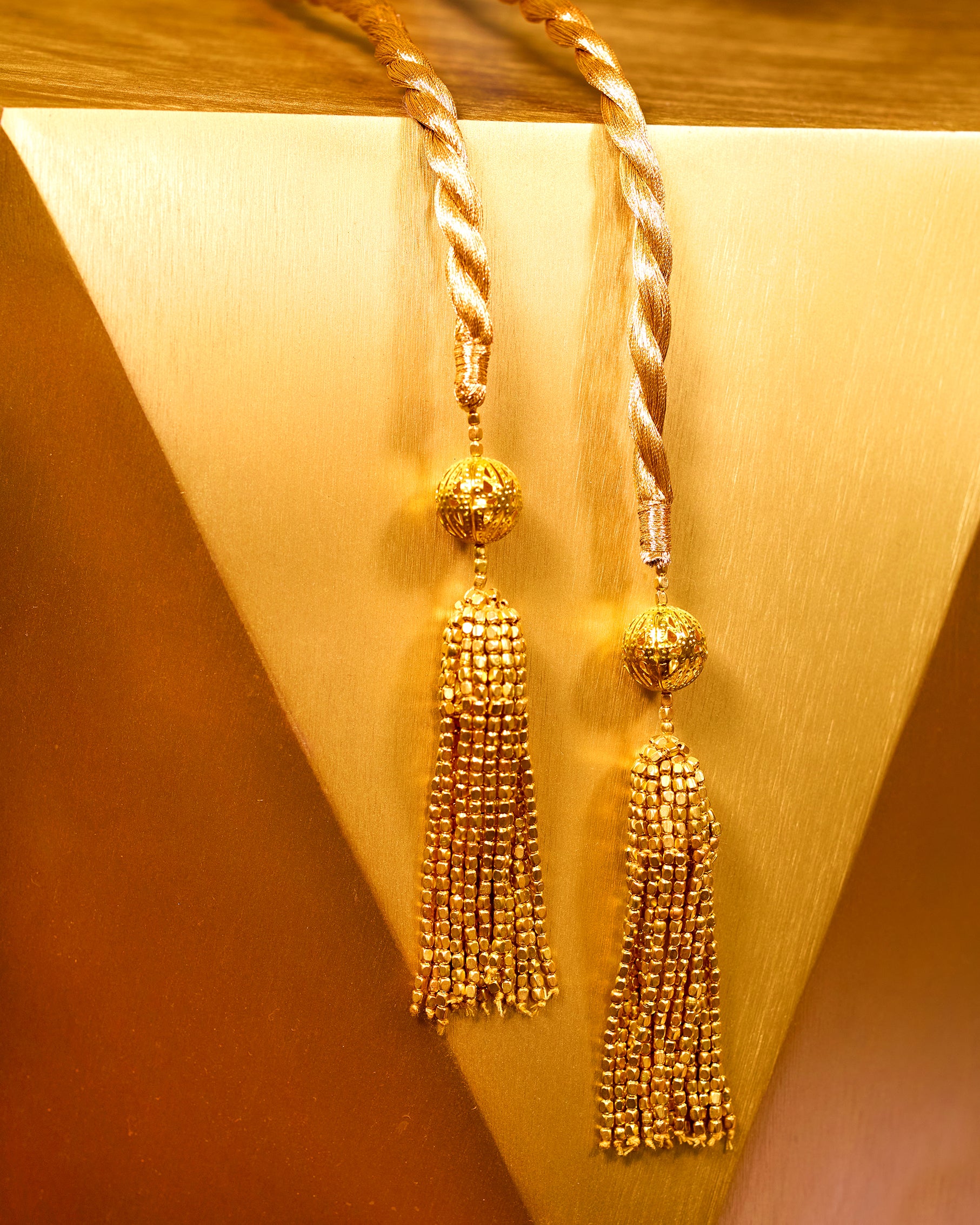 Ceinture en corde Artemis en perles dorées