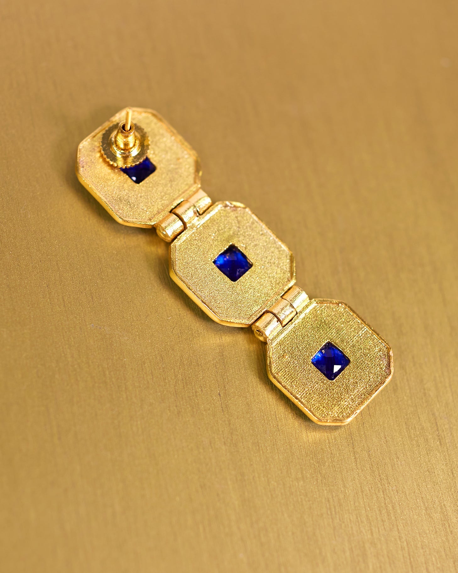 Blair Blue Drop Earrings-Back Side