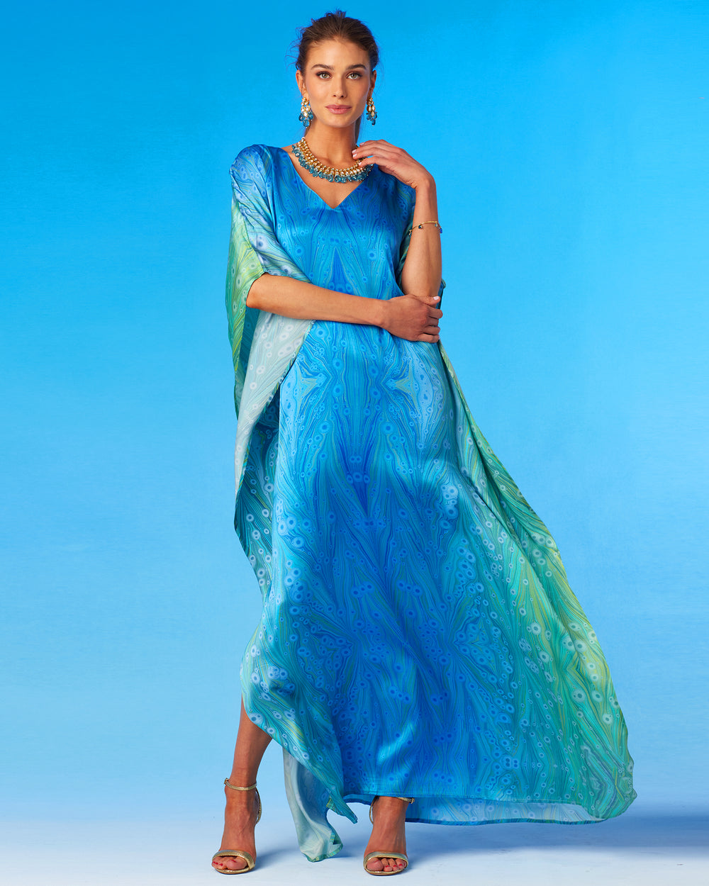 Silk Chiffon Lea Kaftan TURTLE main image 1
