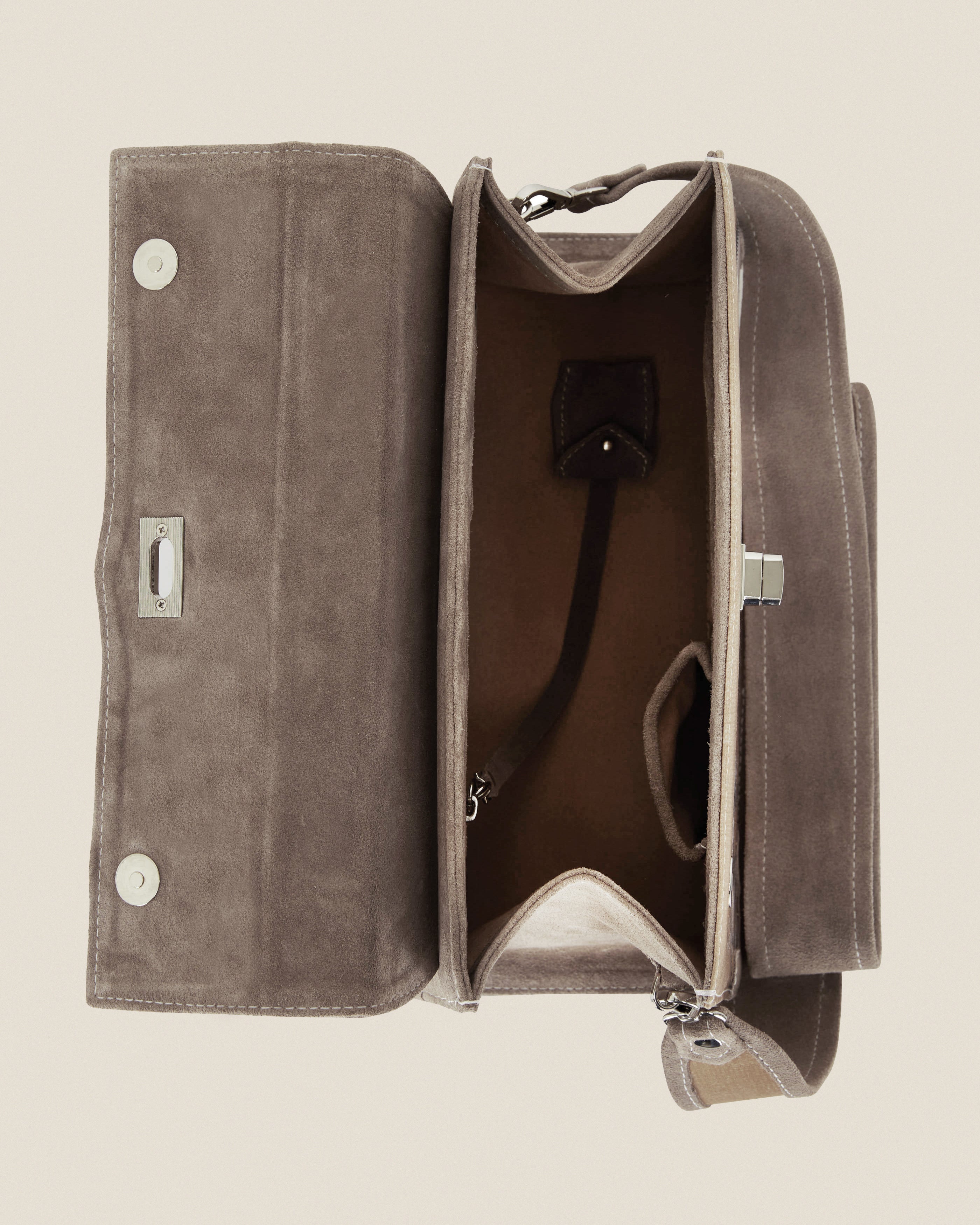 Marquise Paris Recontre Équestre Top Handle Shoulder Bag in Sky Blue-Interior View