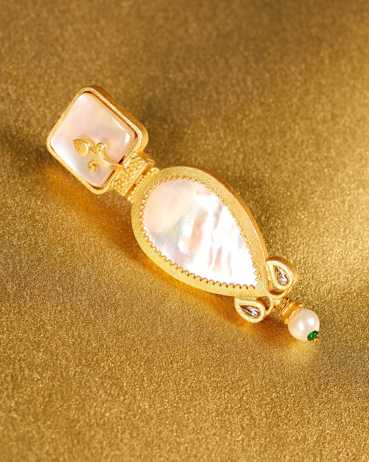 Harper White Mother of Pearl Earrings-Alternate View