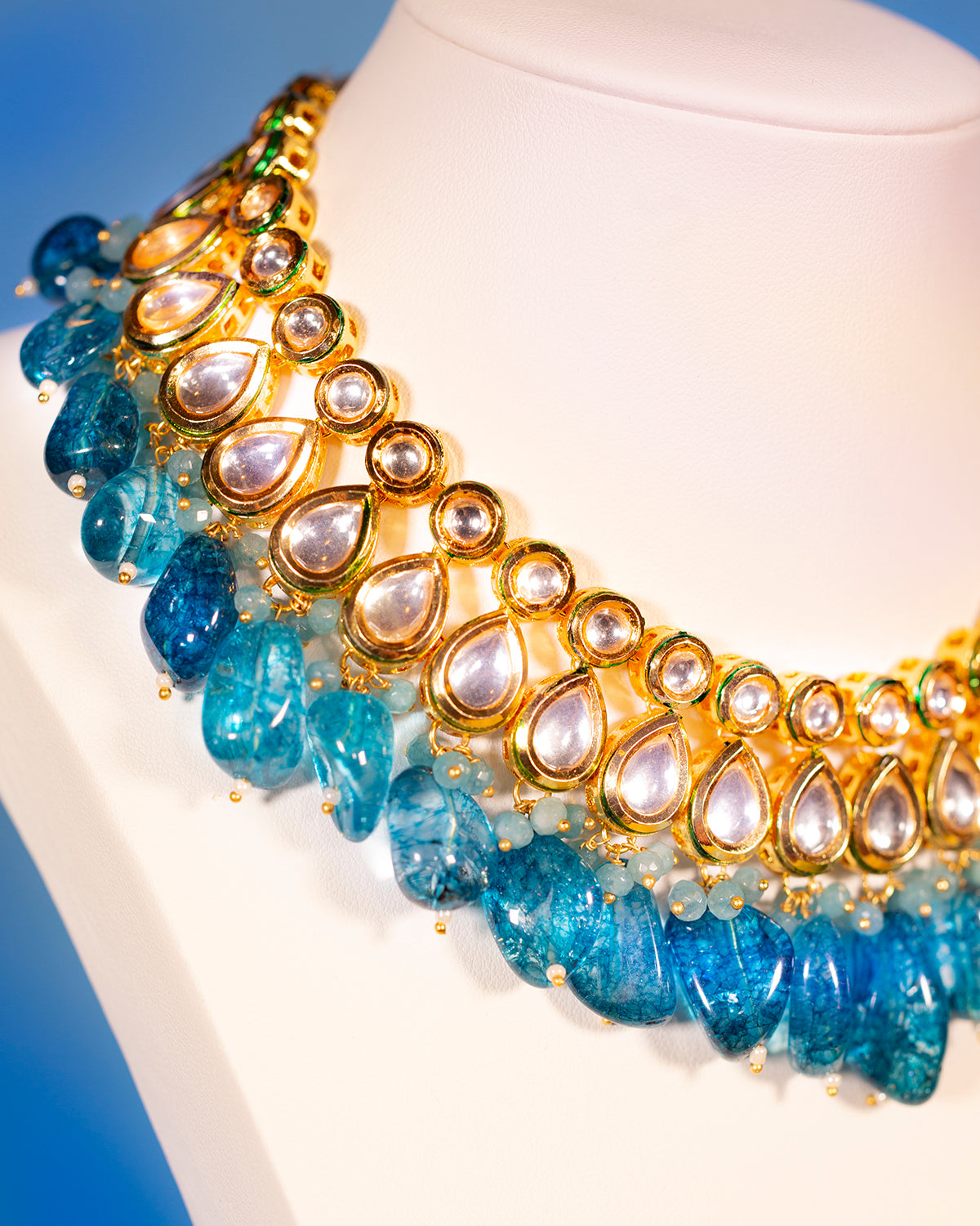 Sharawar Clear Blue Quartz Necklace