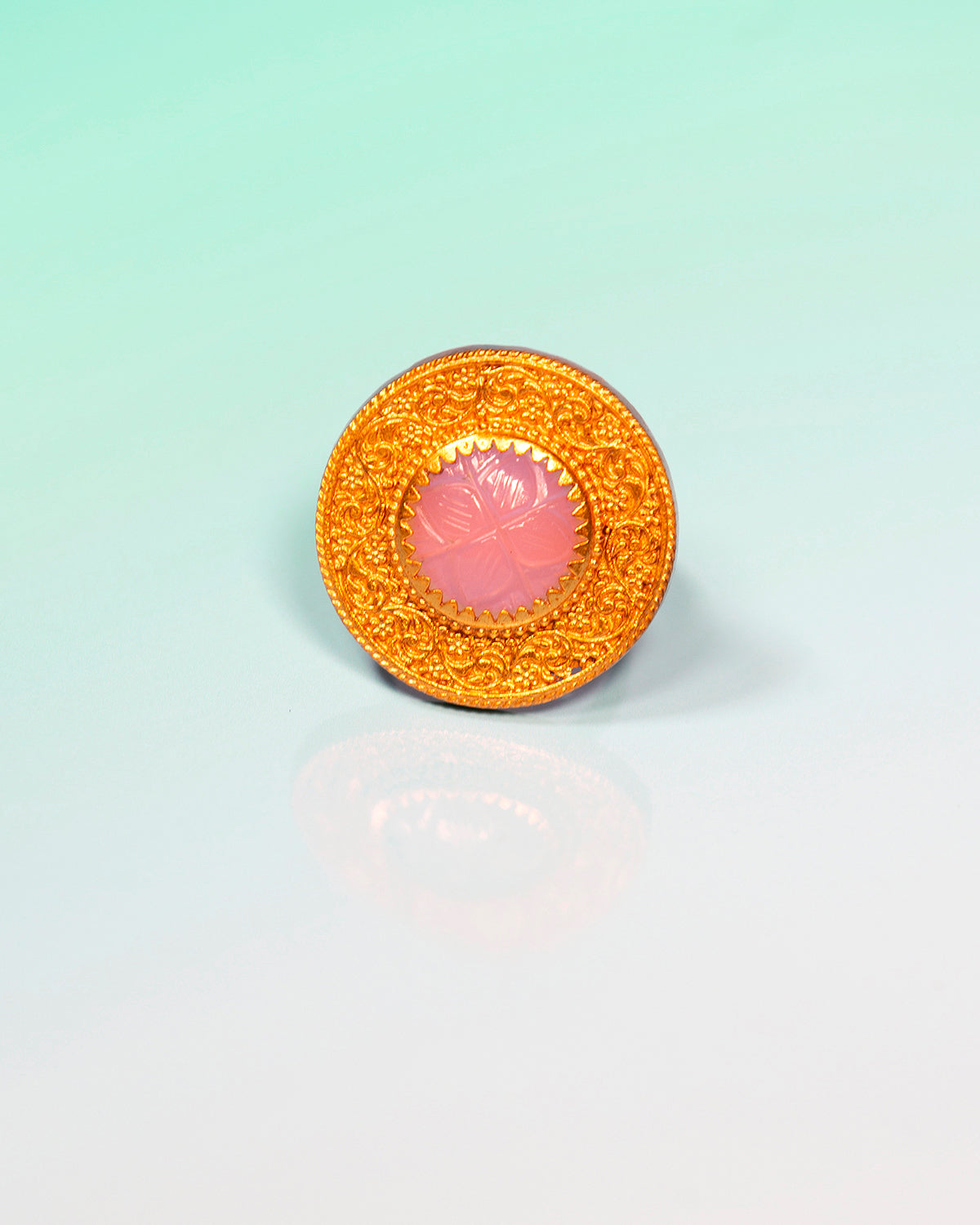 Lakshmi Pink Rose Quartz Ring