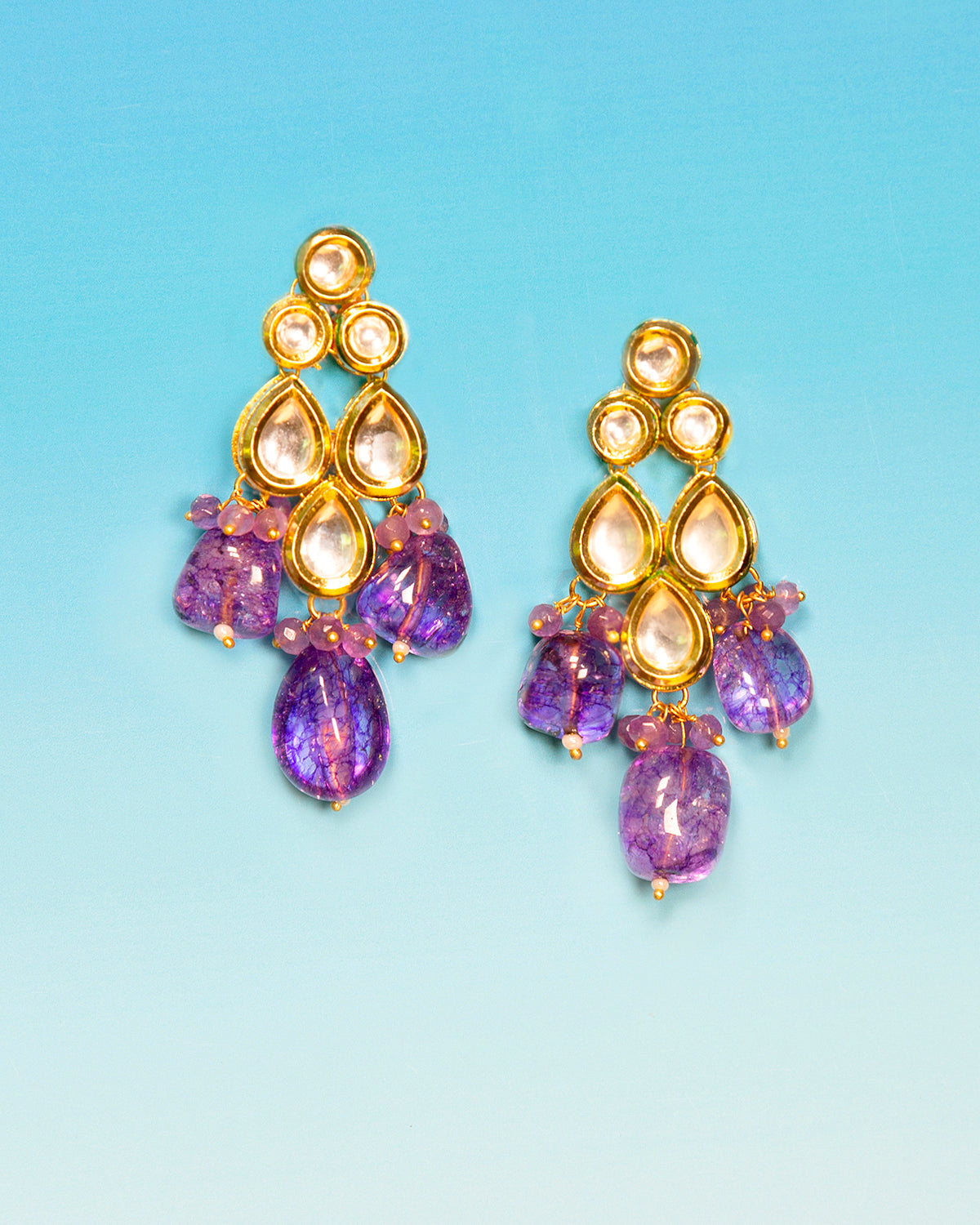 Sharawar Lavender Quartz Quartz Earrings