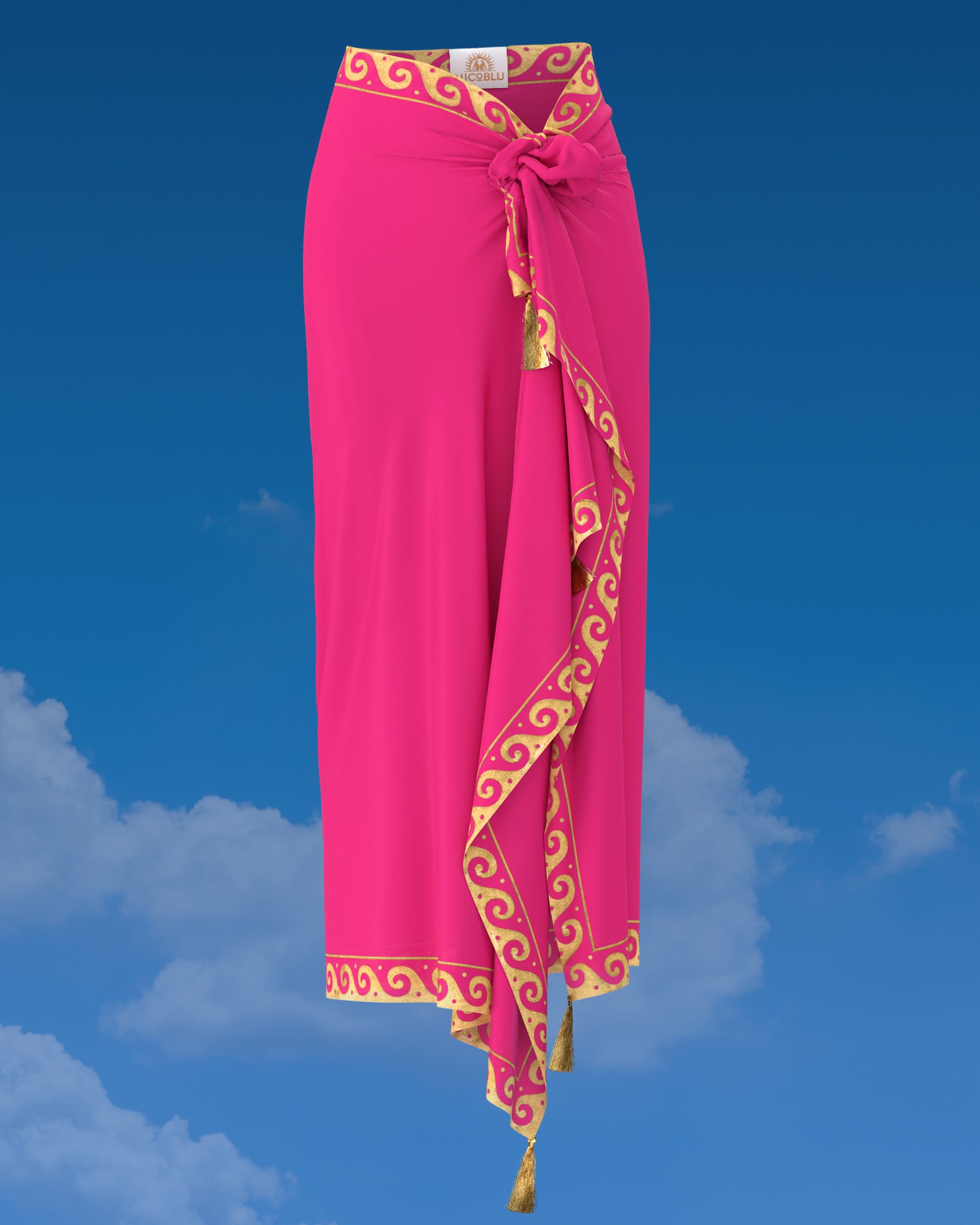 Minerva Pareo/Shawl in Fuchsia Pink-Front View