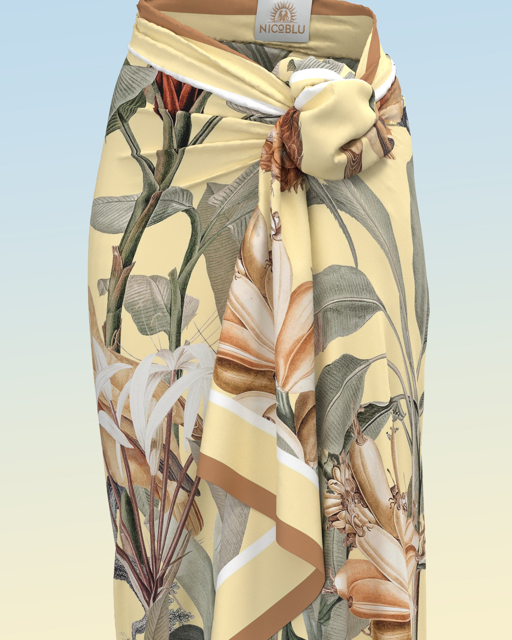 Savanna Pareo in Tropical Oasis Print-Front Detail