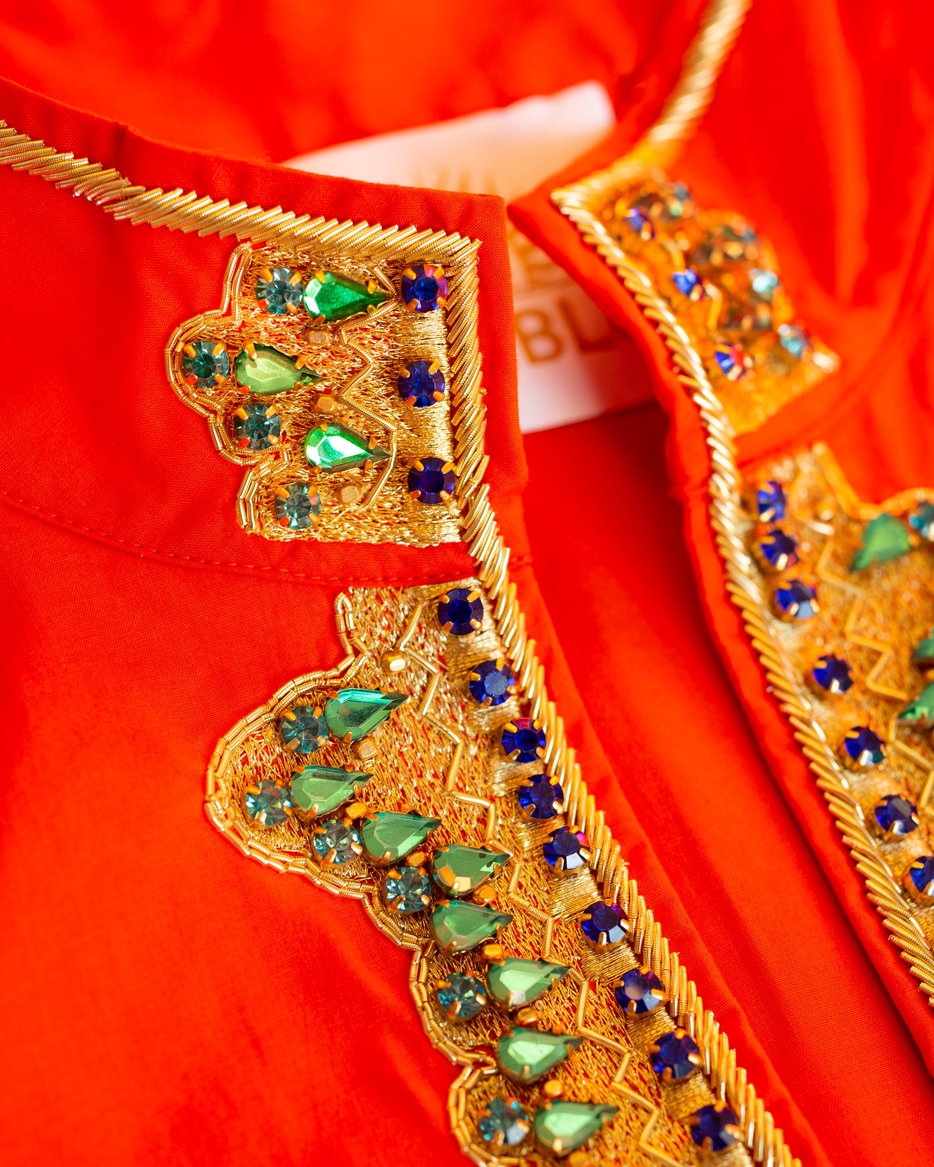 Roxana Tunic with Gold and Gemstone Embellishment-Detail