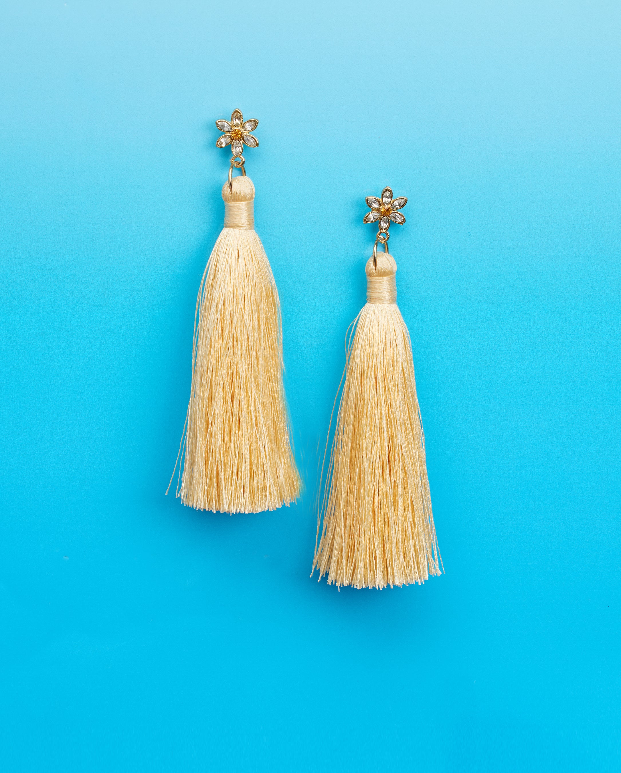 Blythe Tassel Earrings in Golden Flax