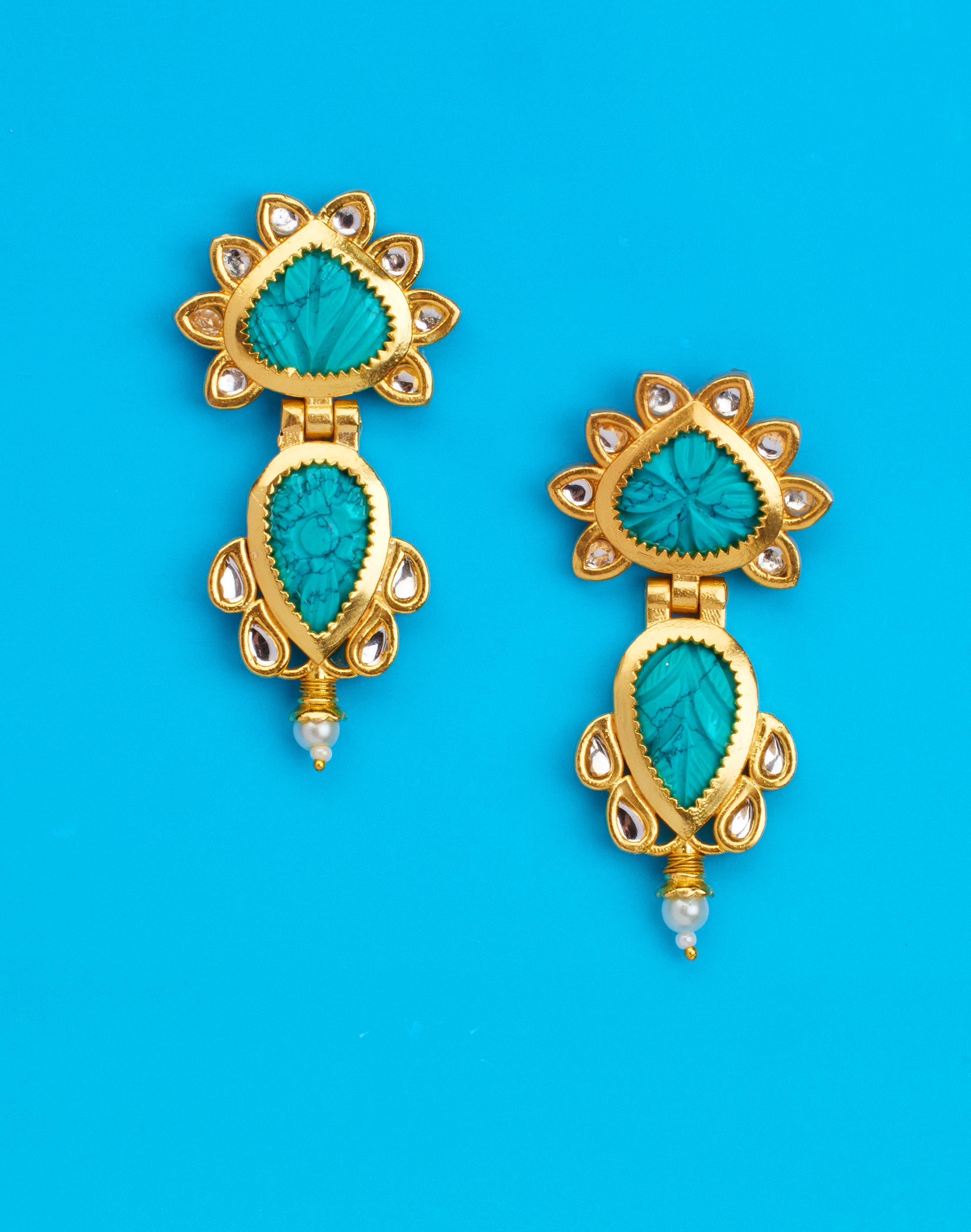 Mini Preston Earrings in Turquoise Colored Stone
